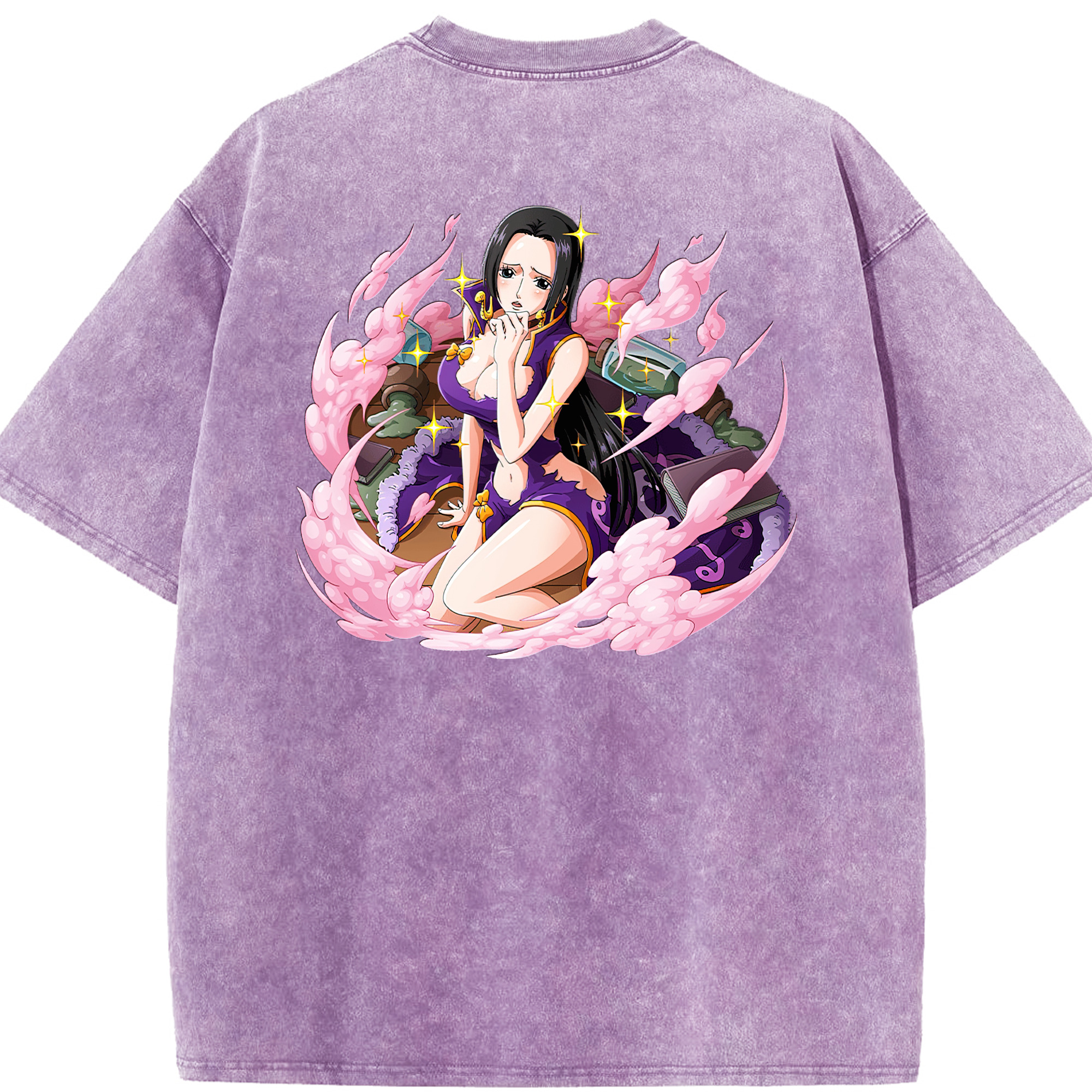 ワンピース ボア・ハンコック ONE PIECE Boa·Hancock 綿100% ヴィンテージ風 半袖Tシャツ（背面プリント）