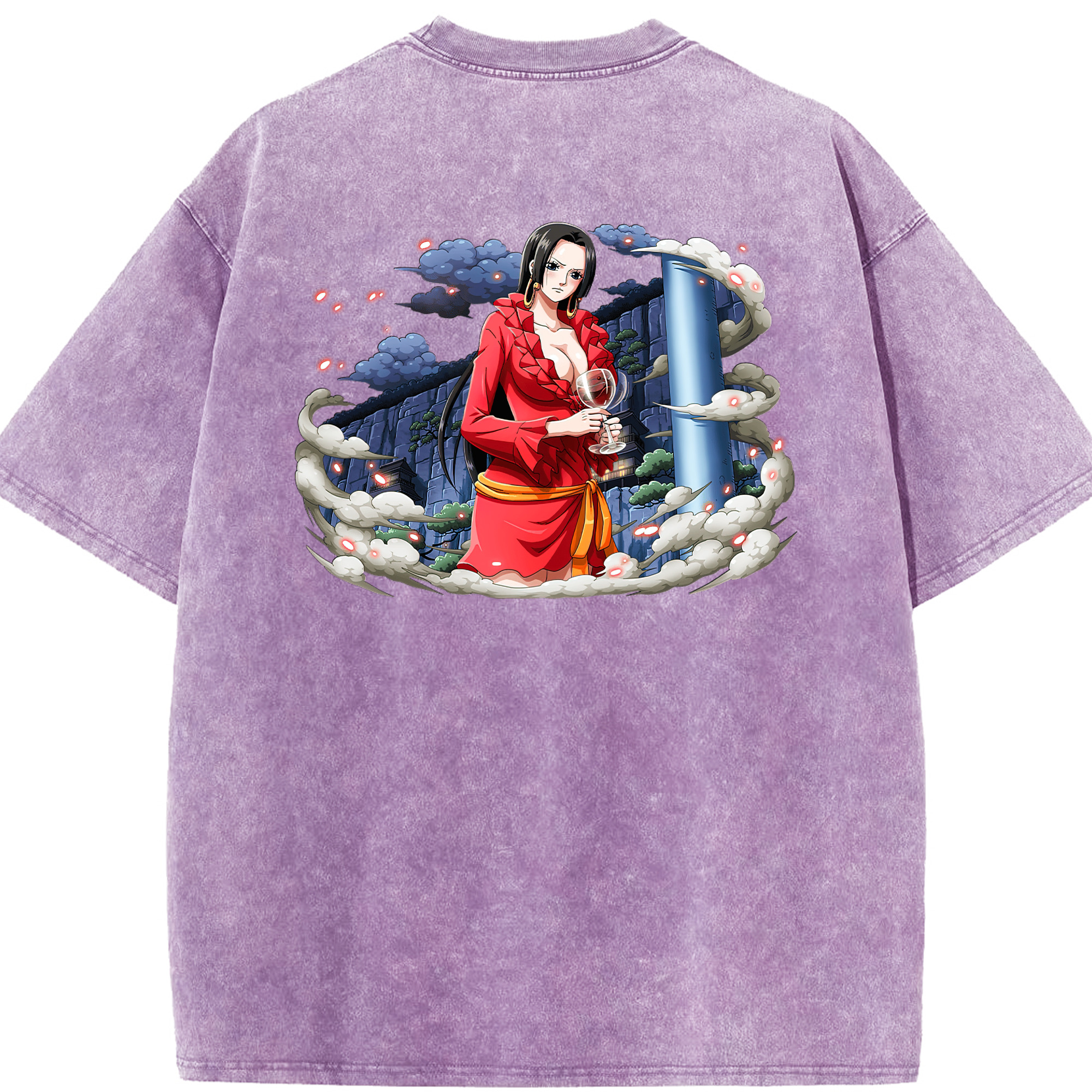 ワンピース ボア・ハンコック ONE PIECE Boa·Hancock 綿100% ヴィンテージ風 半袖Tシャツ（背面プリント）