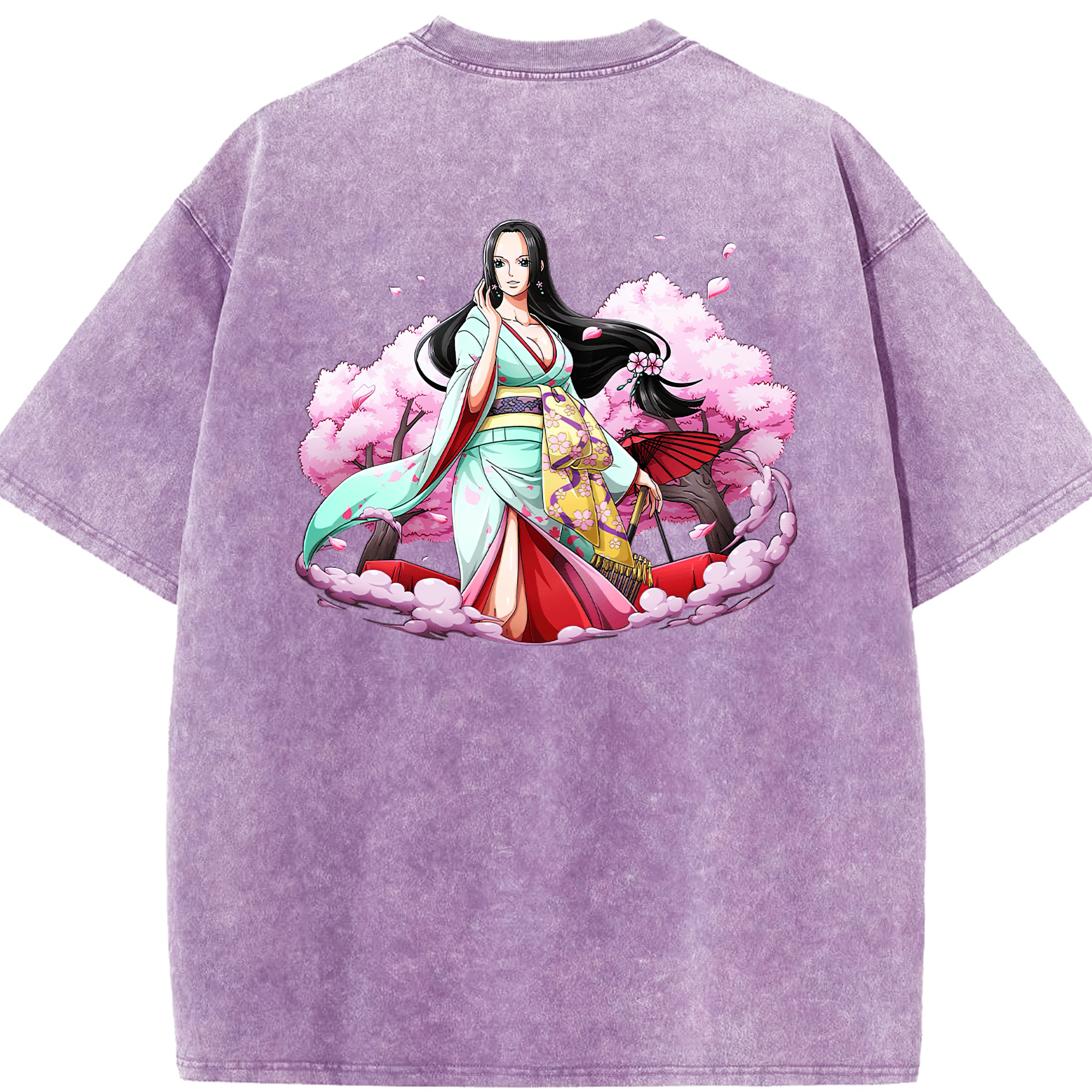 ワンピース ボア・ハンコック ONE PIECE Boa·Hancock 綿100% ヴィンテージ風 半袖Tシャツ（背面プリント）