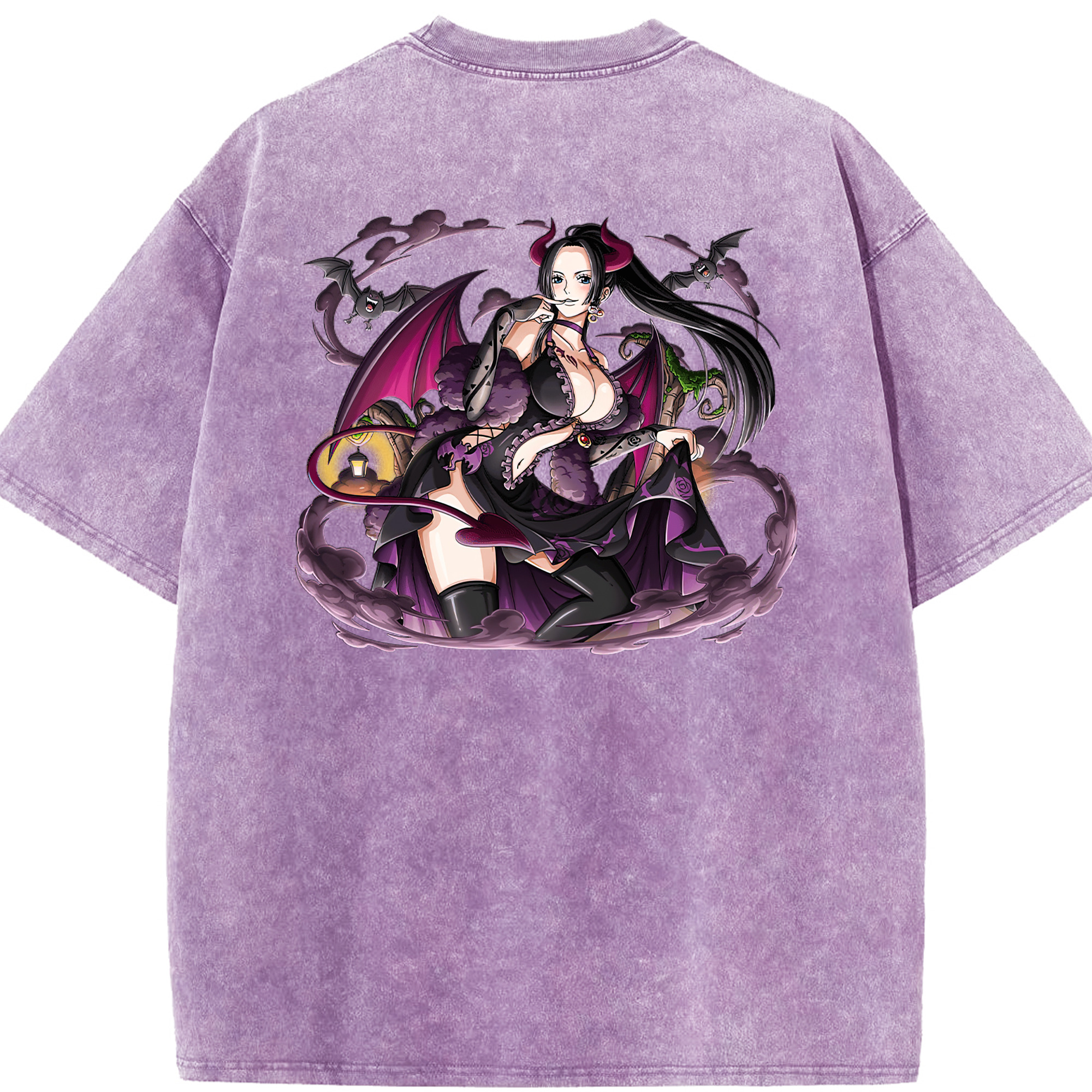 ワンピース ボア・ハンコック ONE PIECE Boa·Hancock 綿100% ヴィンテージ風 半袖Tシャツ（背面プリント）