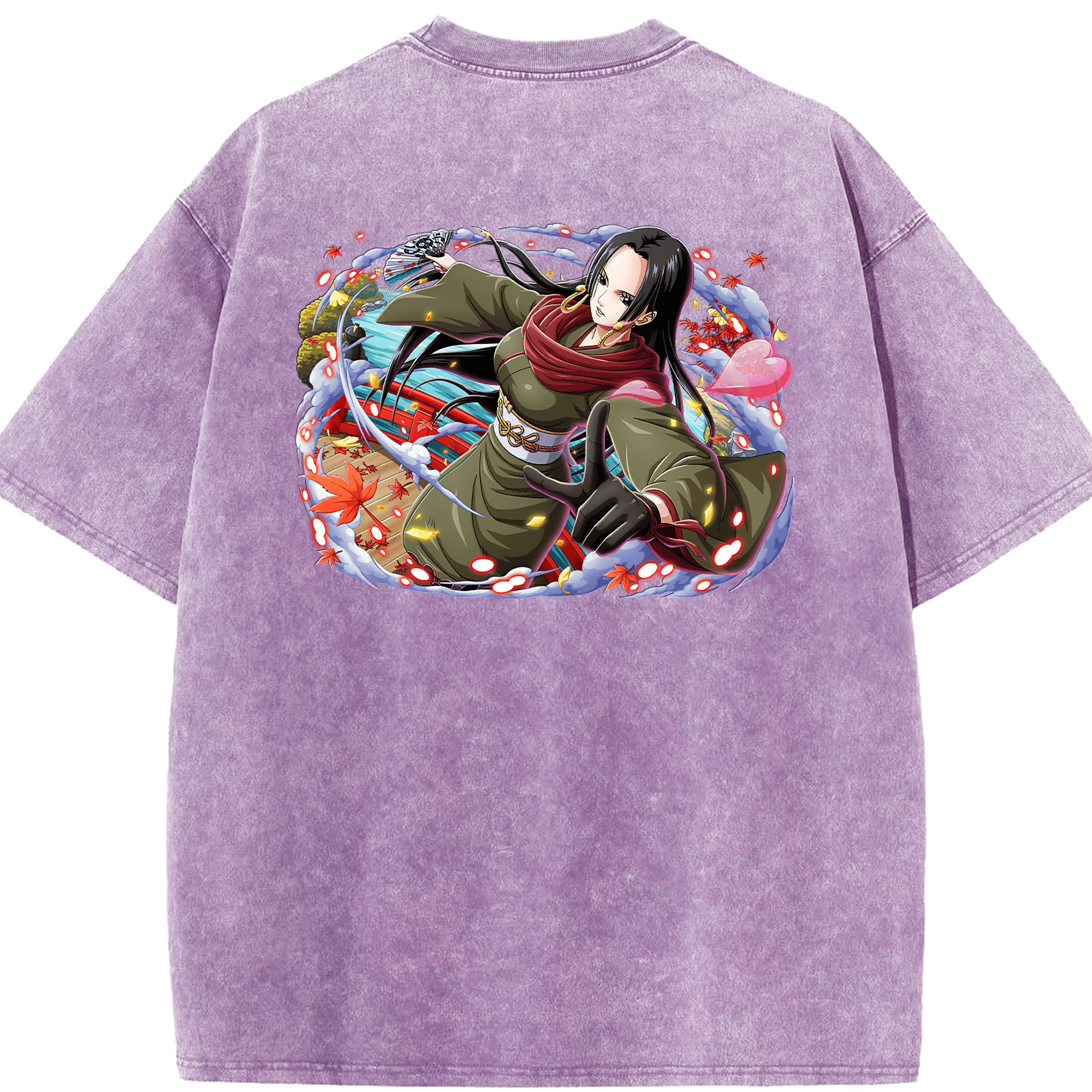 ワンピース ボア・ハンコック ONE PIECE Boa·Hancock 綿100% ヴィンテージ風 半袖Tシャツ（背面プリント）