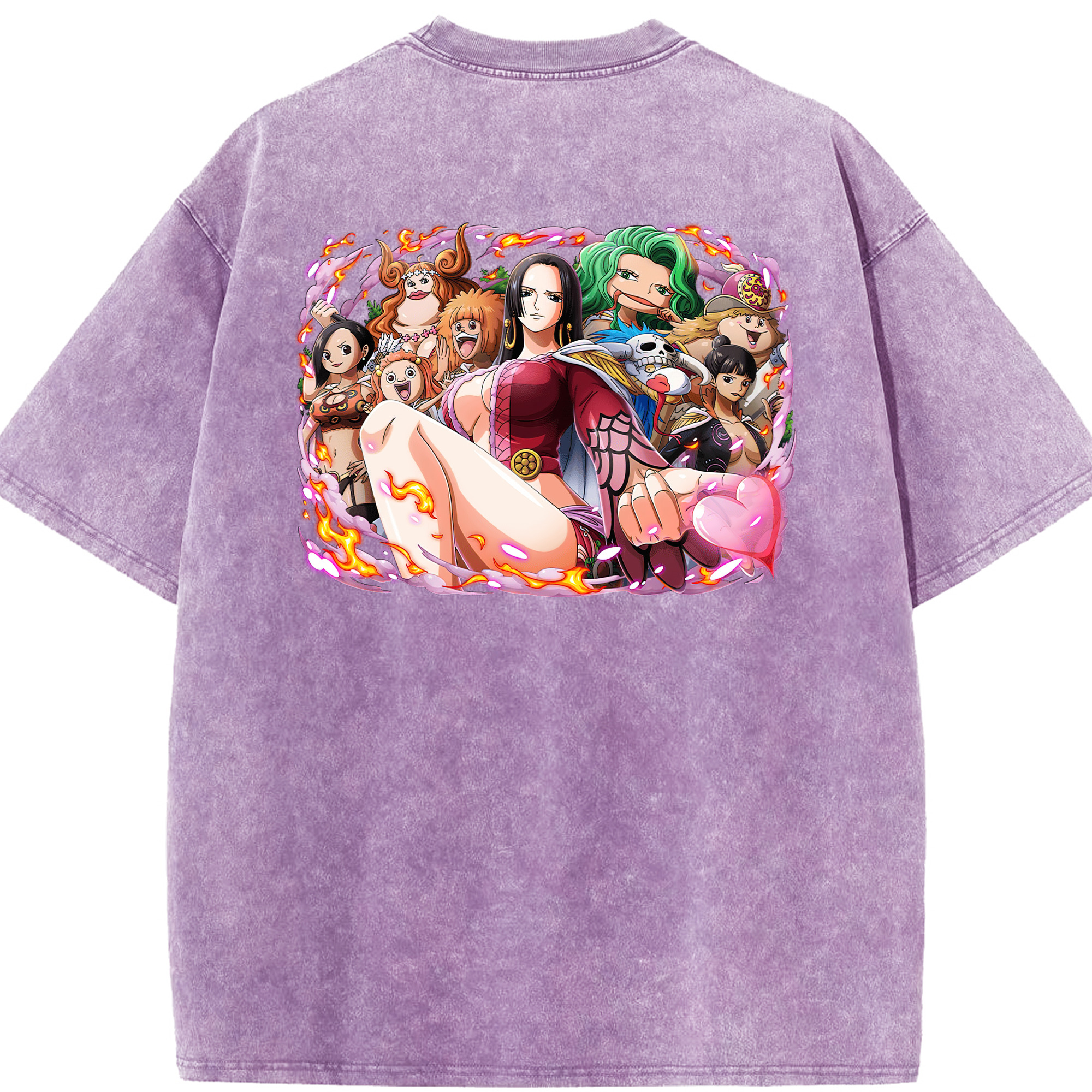 ワンピース ボア・ハンコック ONE PIECE Boa·Hancock 綿100% ヴィンテージ風 半袖Tシャツ（背面プリント）