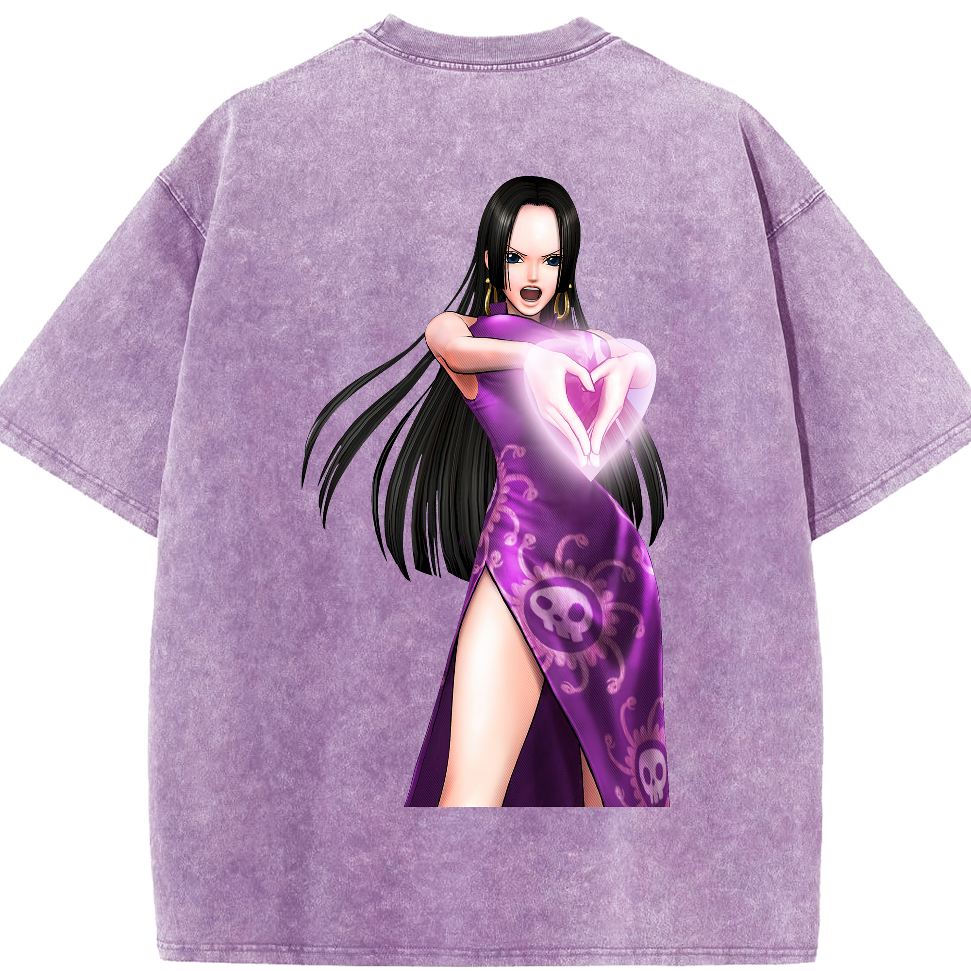 ワンピース ボア・ハンコック ONE PIECE Boa·Hancock 綿100% ヴィンテージ風 半袖Tシャツ（背面プリント）