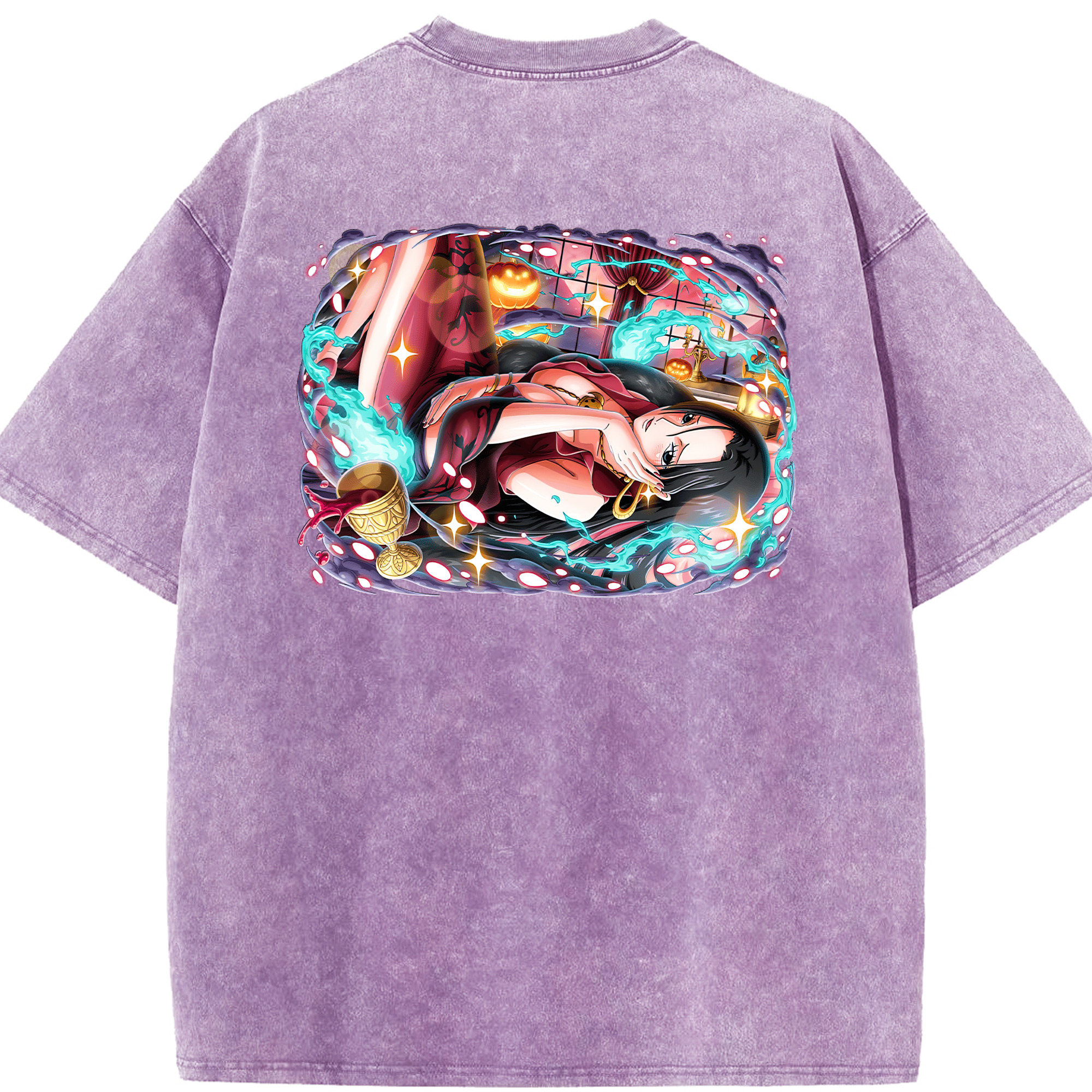 ワンピース ボア・ハンコック ONE PIECE Boa·Hancock 綿100% ヴィンテージ風 半袖Tシャツ（背面プリント）