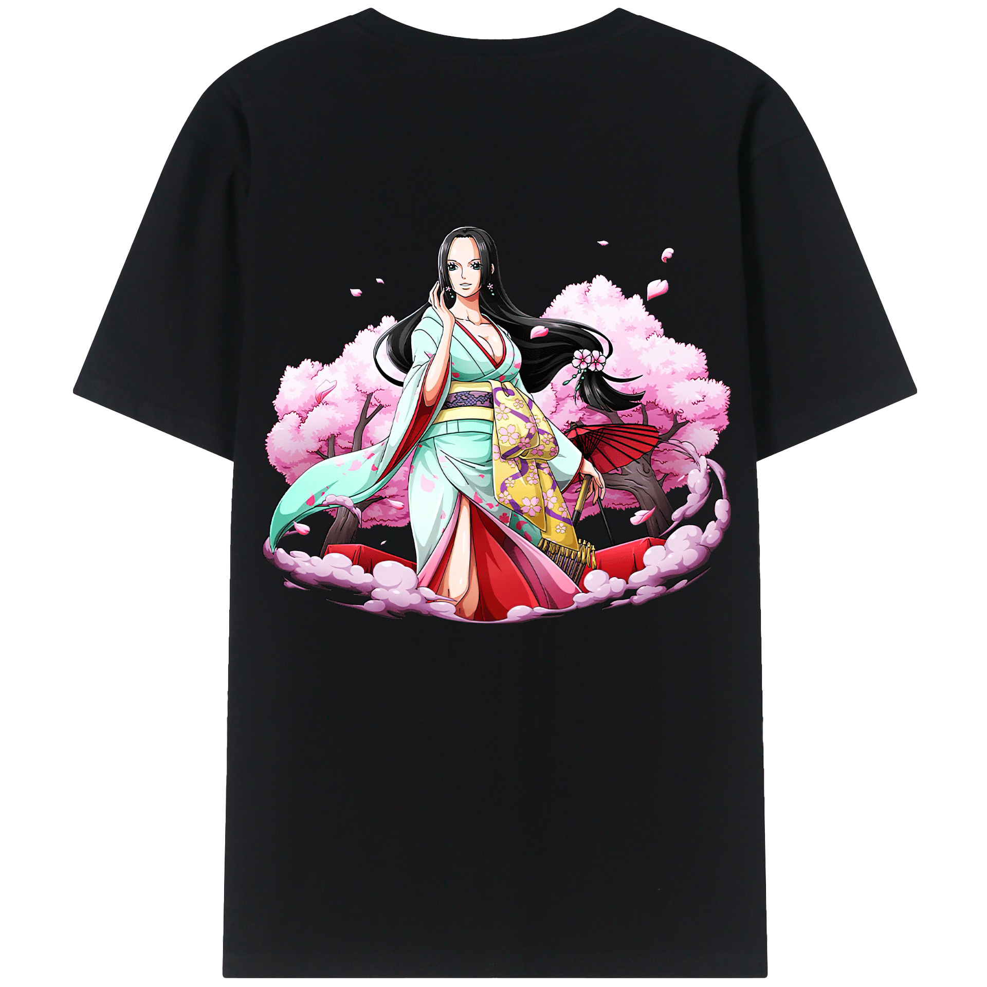 ワンピース ボア・ハンコック ONE PIECE Boa·Hancock 綿100％ メンズ半袖Tシャツ（バックプリント） 通気性