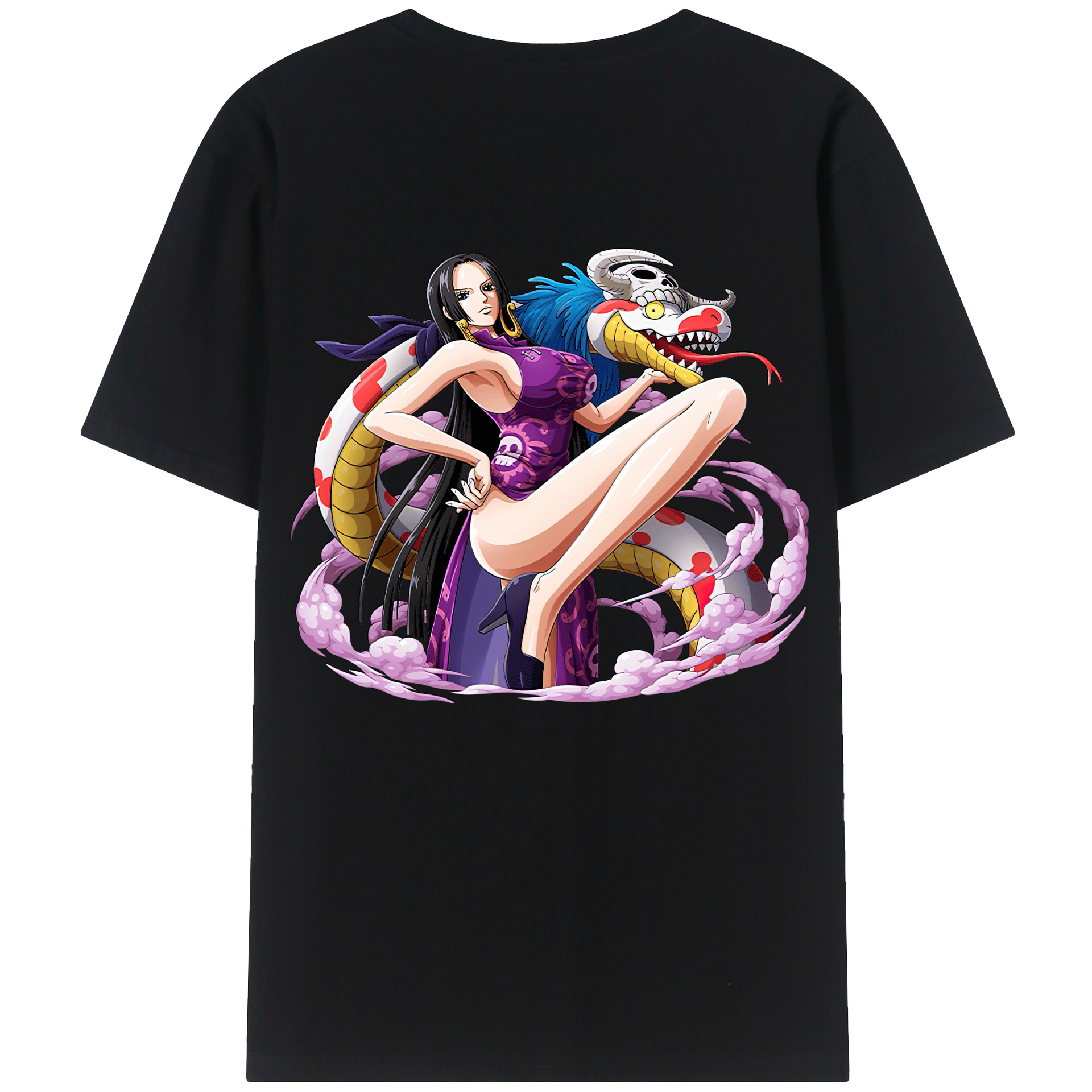 ワンピース ボア・ハンコック ONE PIECE Boa·Hancock 綿100％ メンズ半袖Tシャツ（バックプリント） 通気性