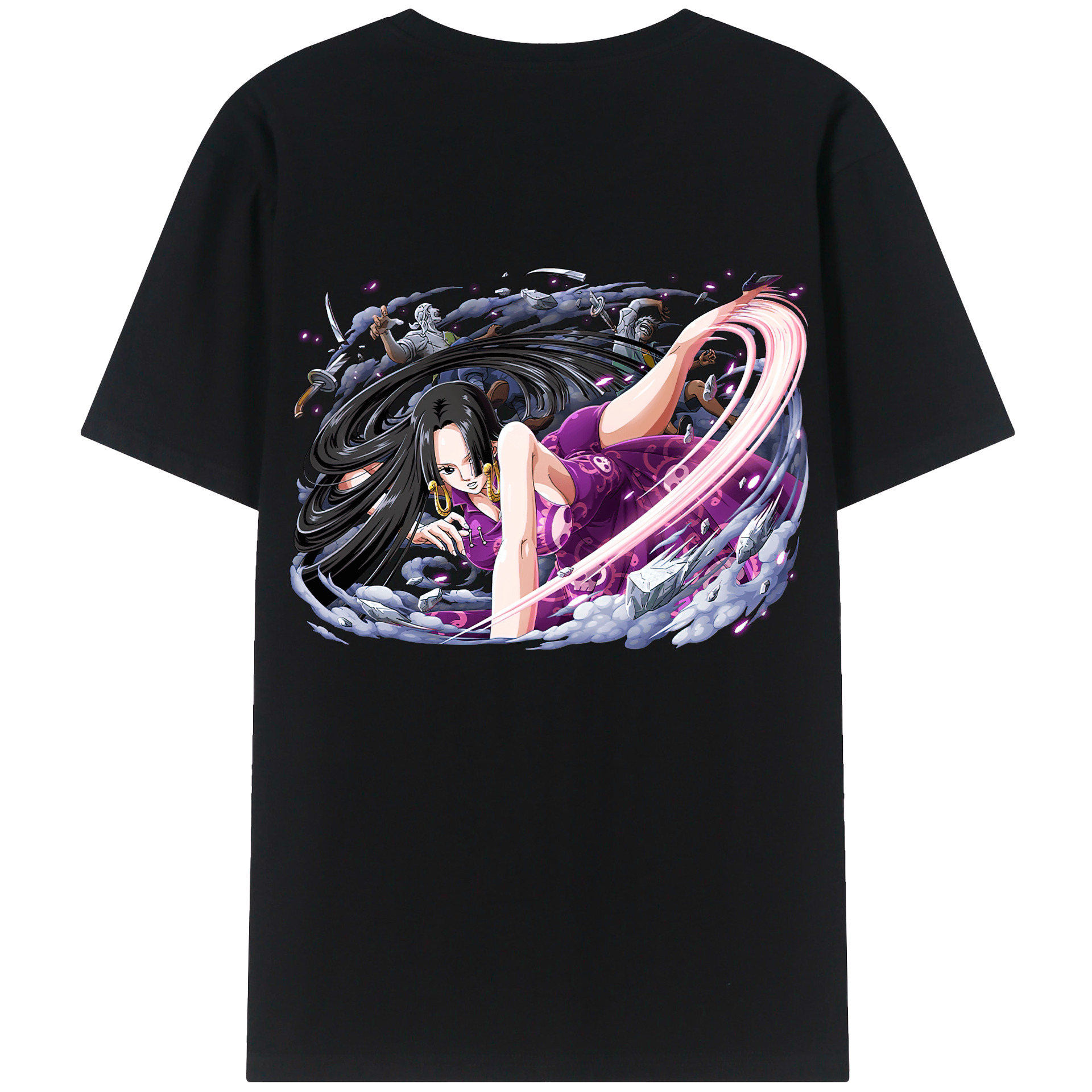 ワンピース ボア・ハンコック ONE PIECE Boa·Hancock 綿100％ メンズ半袖Tシャツ（バックプリント） 通気性