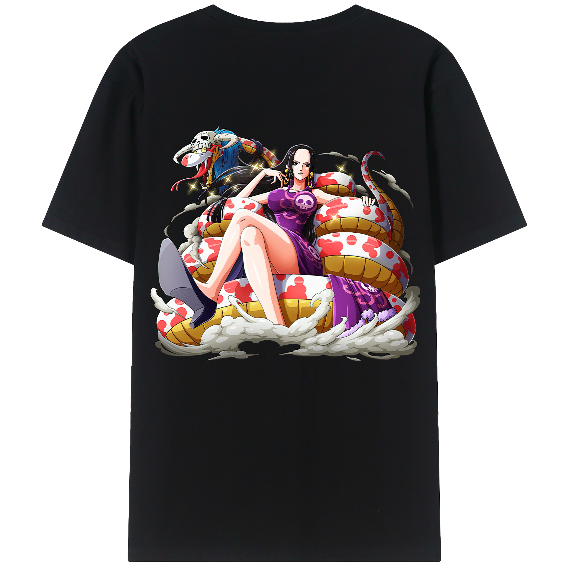 ワンピース ボア・ハンコック ONE PIECE Boa·Hancock 綿100％ メンズ半袖Tシャツ（バックプリント） 通気性