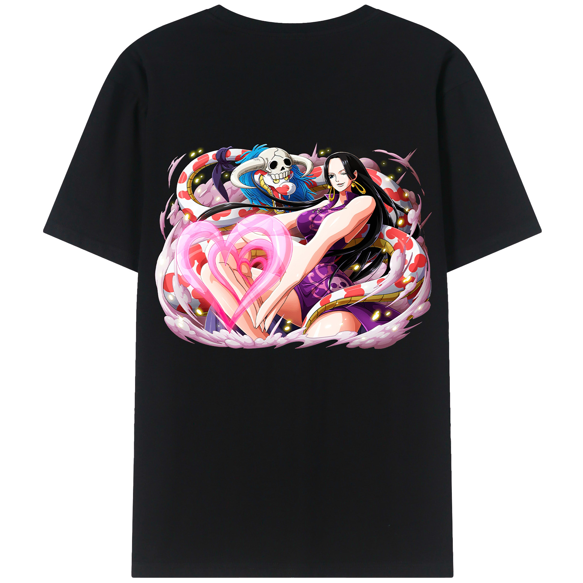 ワンピース ボア・ハンコック ONE PIECE Boa·Hancock 綿100％ メンズ半袖Tシャツ（バックプリント） 通気性