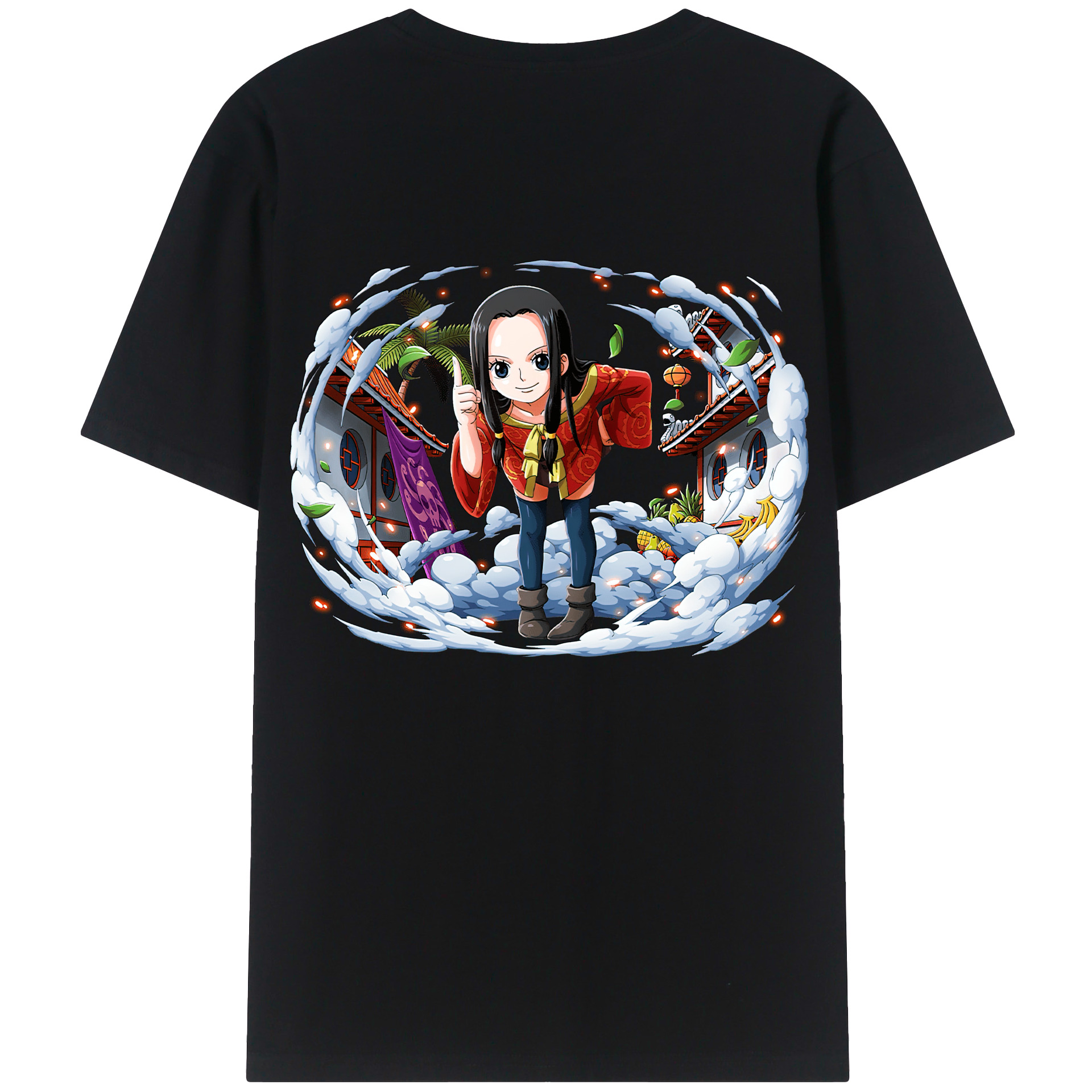 ワンピース ボア・ハンコック ONE PIECE Boa·Hancock 綿100％ メンズ半袖Tシャツ（バックプリント） 通気性