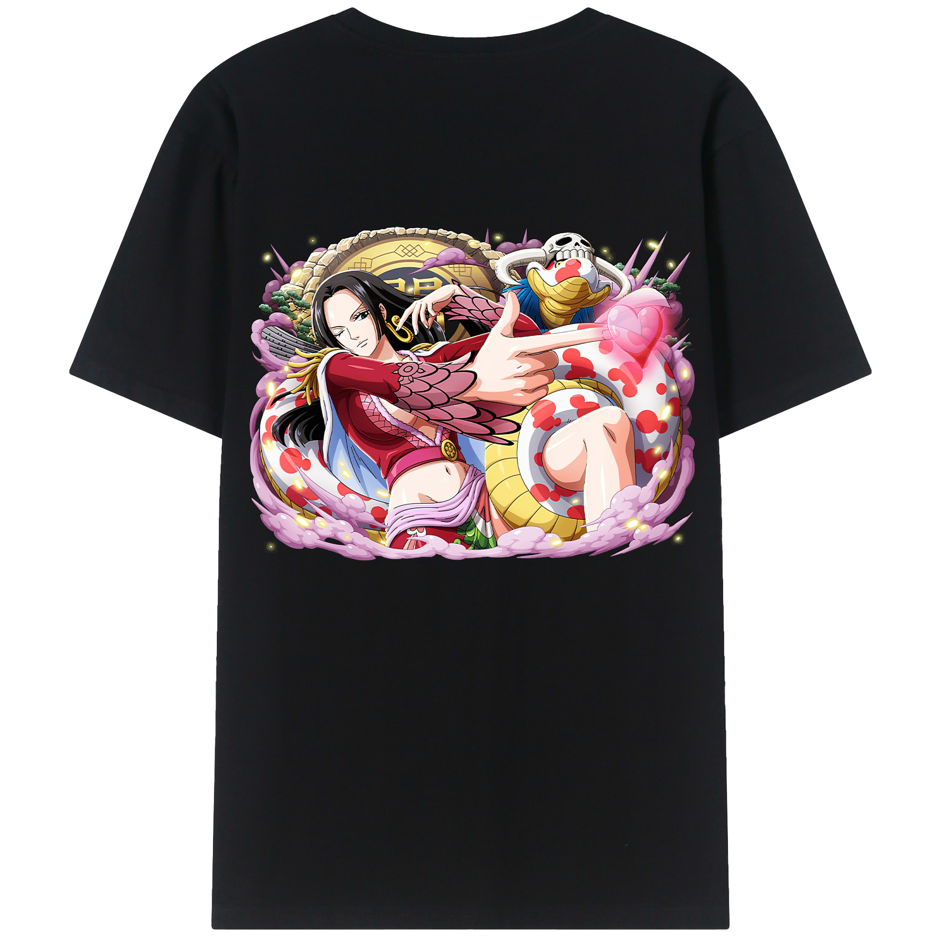 ワンピース ボア・ハンコック ONE PIECE Boa·Hancock 綿100％ メンズ半袖Tシャツ（バックプリント） 通気性
