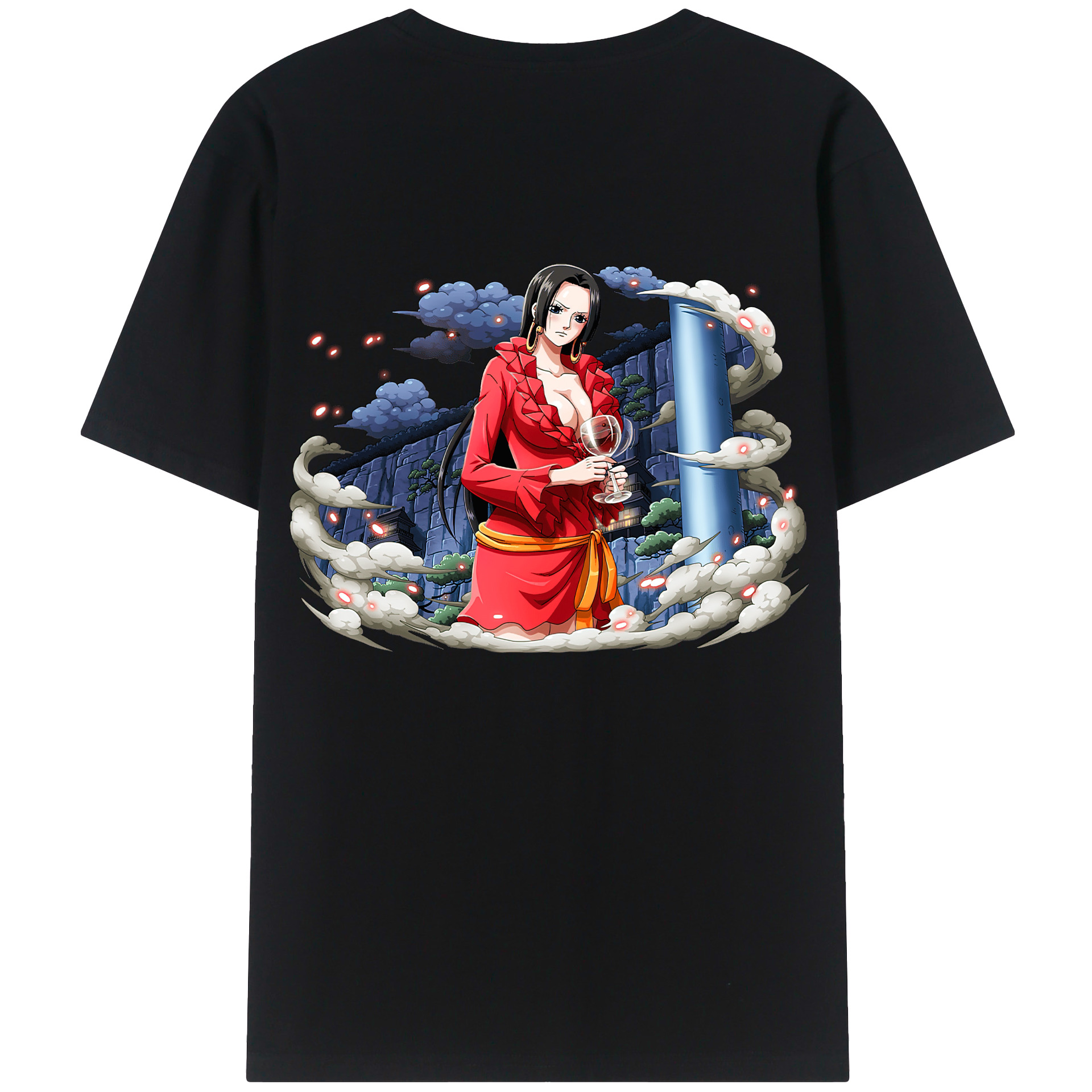 ワンピース ボア・ハンコック ONE PIECE Boa·Hancock 綿100％ メンズ半袖Tシャツ（バックプリント） 通気性