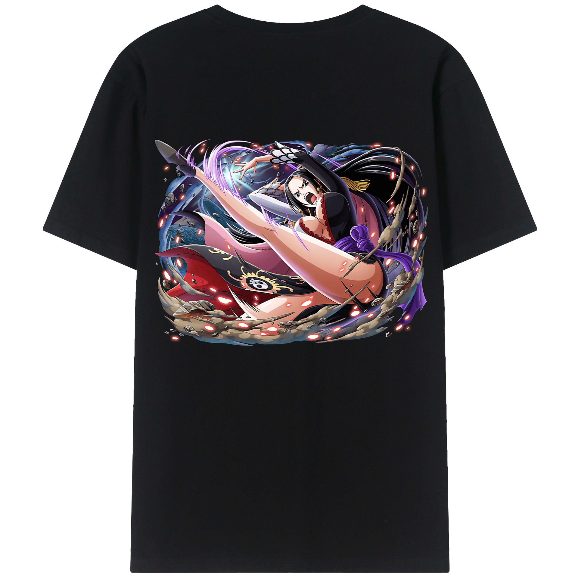 ワンピース ボア・ハンコック ONE PIECE Boa·Hancock 綿100％ メンズ半袖Tシャツ（バックプリント） 通気性
