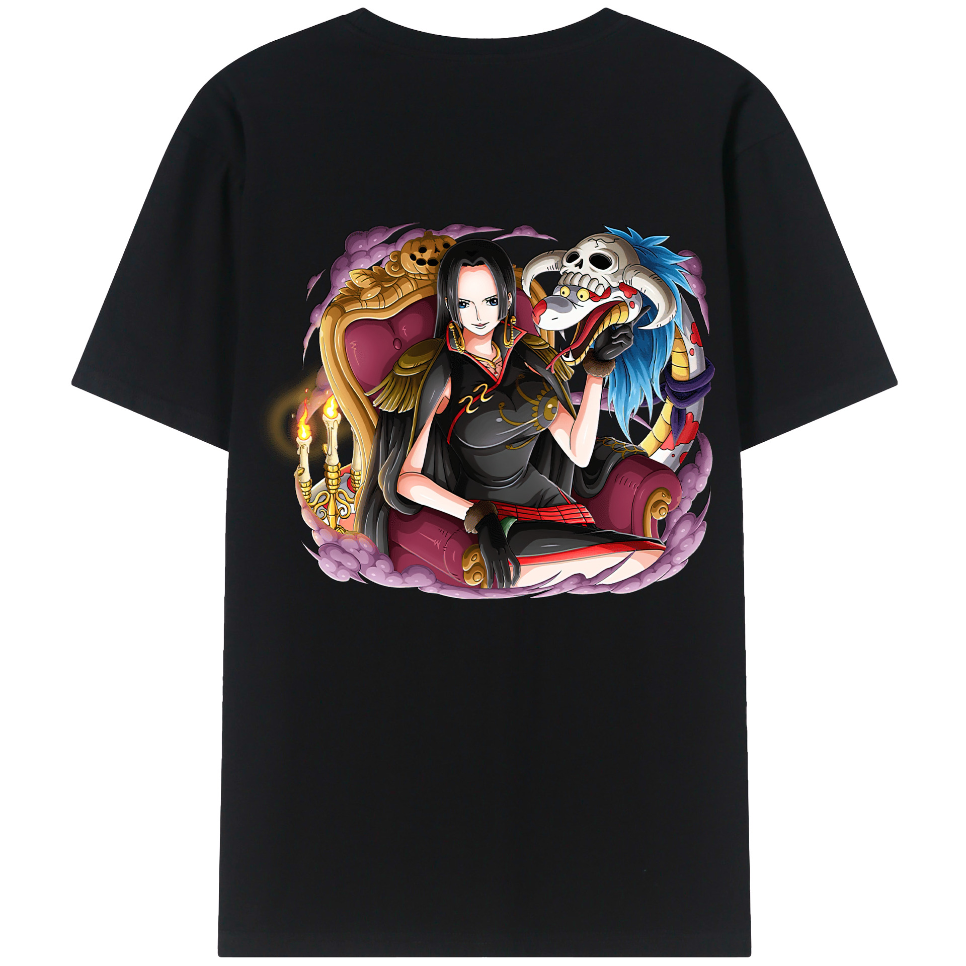 ワンピース ボア・ハンコック ONE PIECE Boa·Hancock 綿100％ メンズ半袖Tシャツ（バックプリント） 通気性