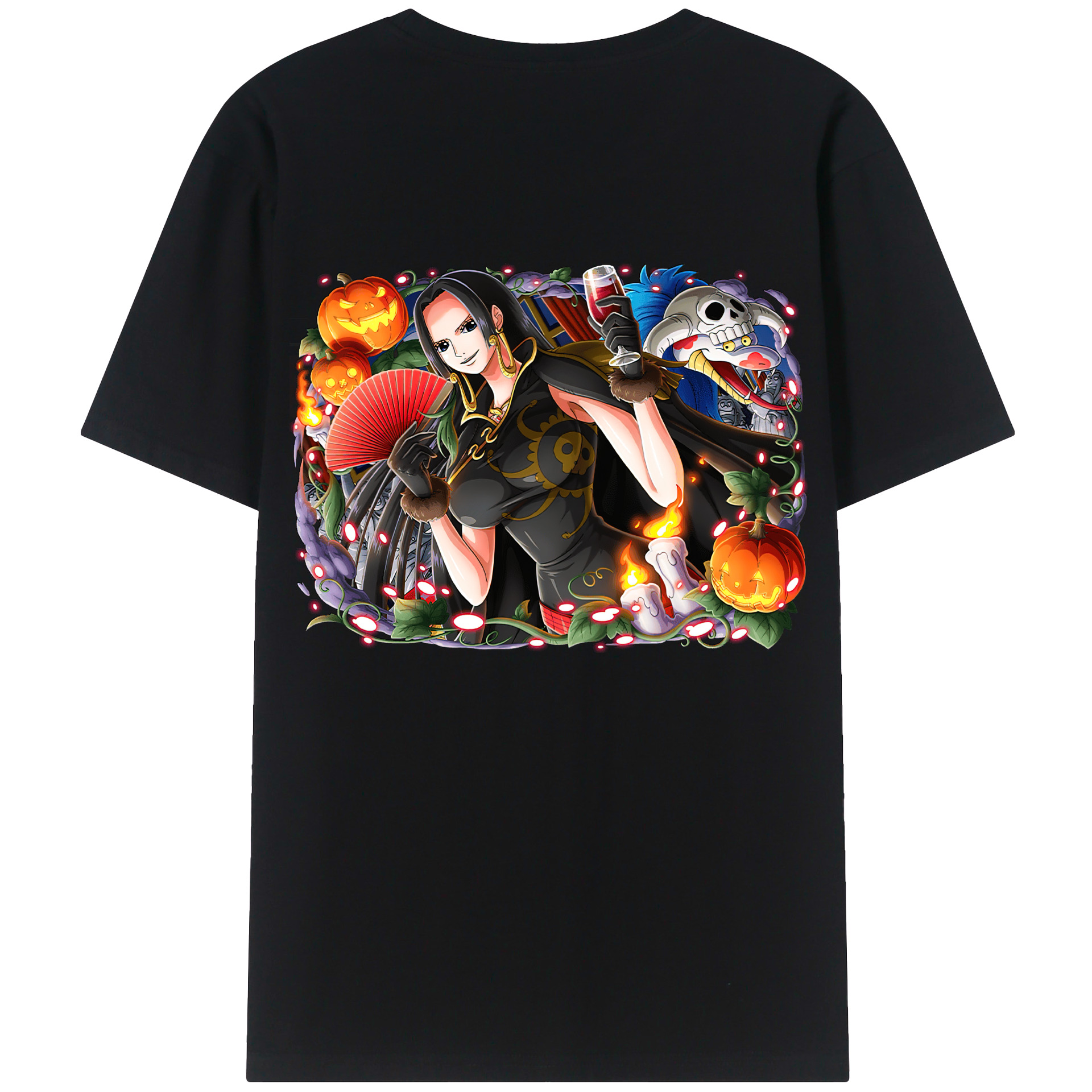 ワンピース ボア・ハンコック ONE PIECE Boa·Hancock 綿100％ メンズ半袖Tシャツ（バックプリント） 通気性