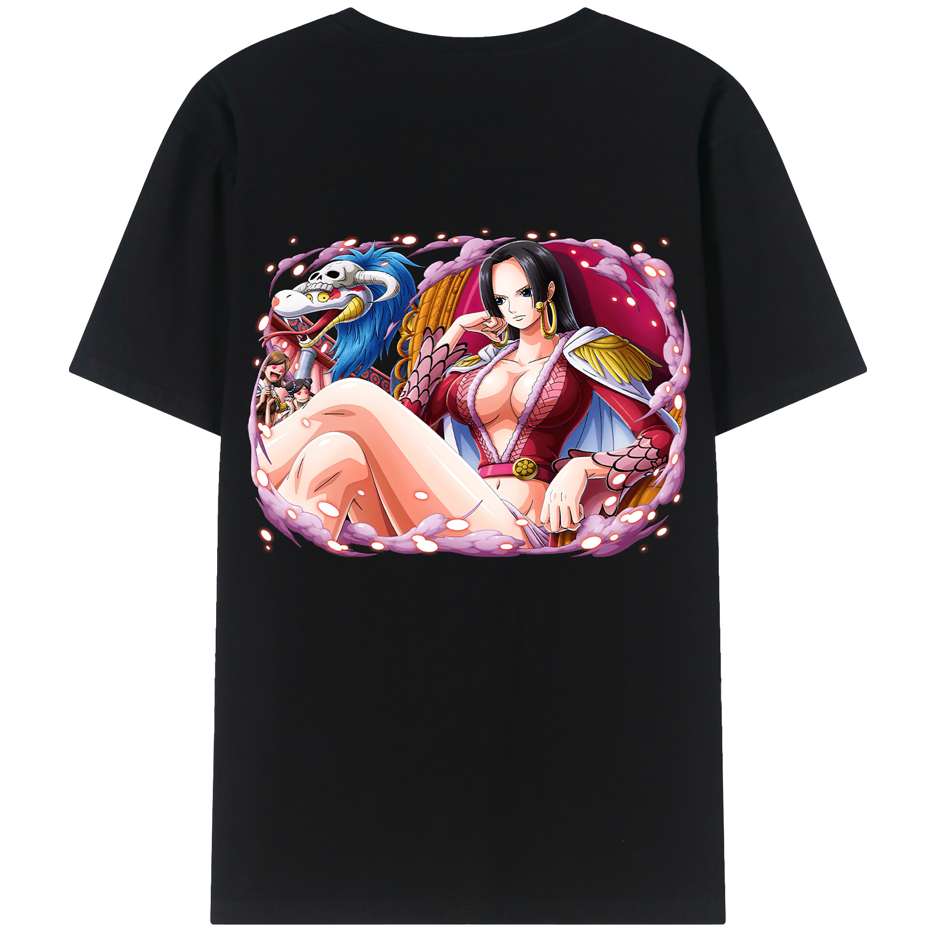 ワンピース ボア・ハンコック ONE PIECE Boa·Hancock 綿100％ メンズ半袖Tシャツ（バックプリント） 通気性