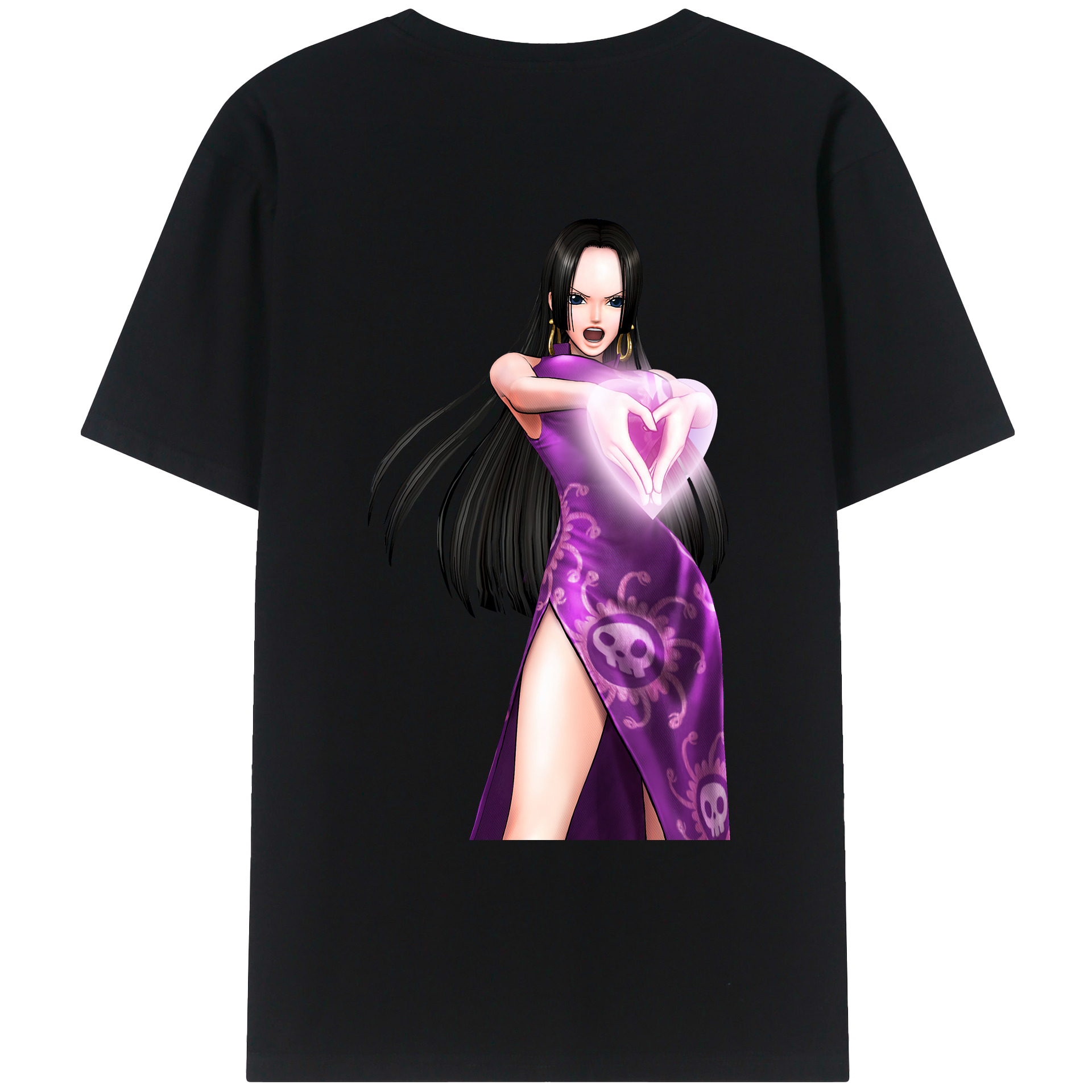 ワンピース ボア・ハンコック ONE PIECE Boa·Hancock 綿100％ メンズ半袖Tシャツ（バックプリント） 通気性
