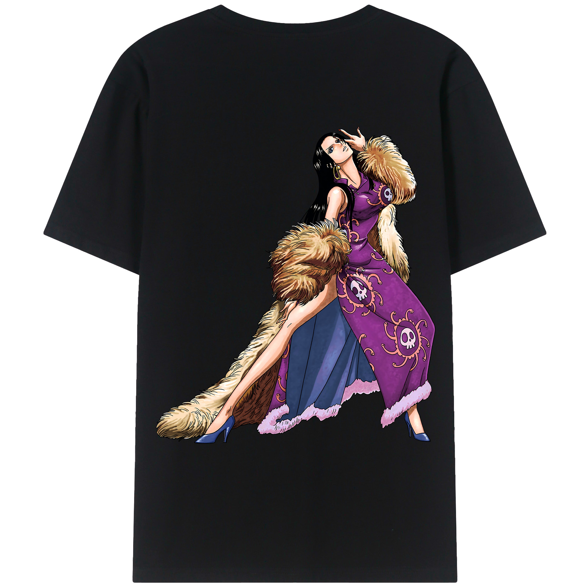 ワンピース ボア・ハンコック ONE PIECE Boa·Hancock 綿100％ メンズ半袖Tシャツ（バックプリント） 通気性
