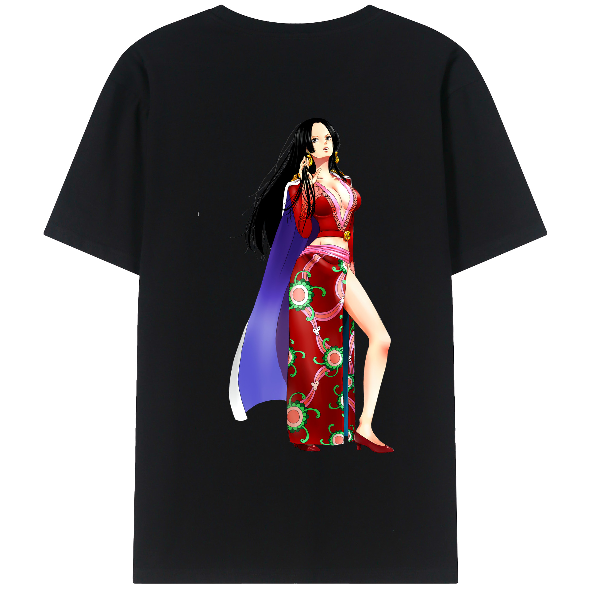 ワンピース ボア・ハンコック ONE PIECE Boa·Hancock 綿100％ メンズ半袖Tシャツ（バックプリント） 通気性