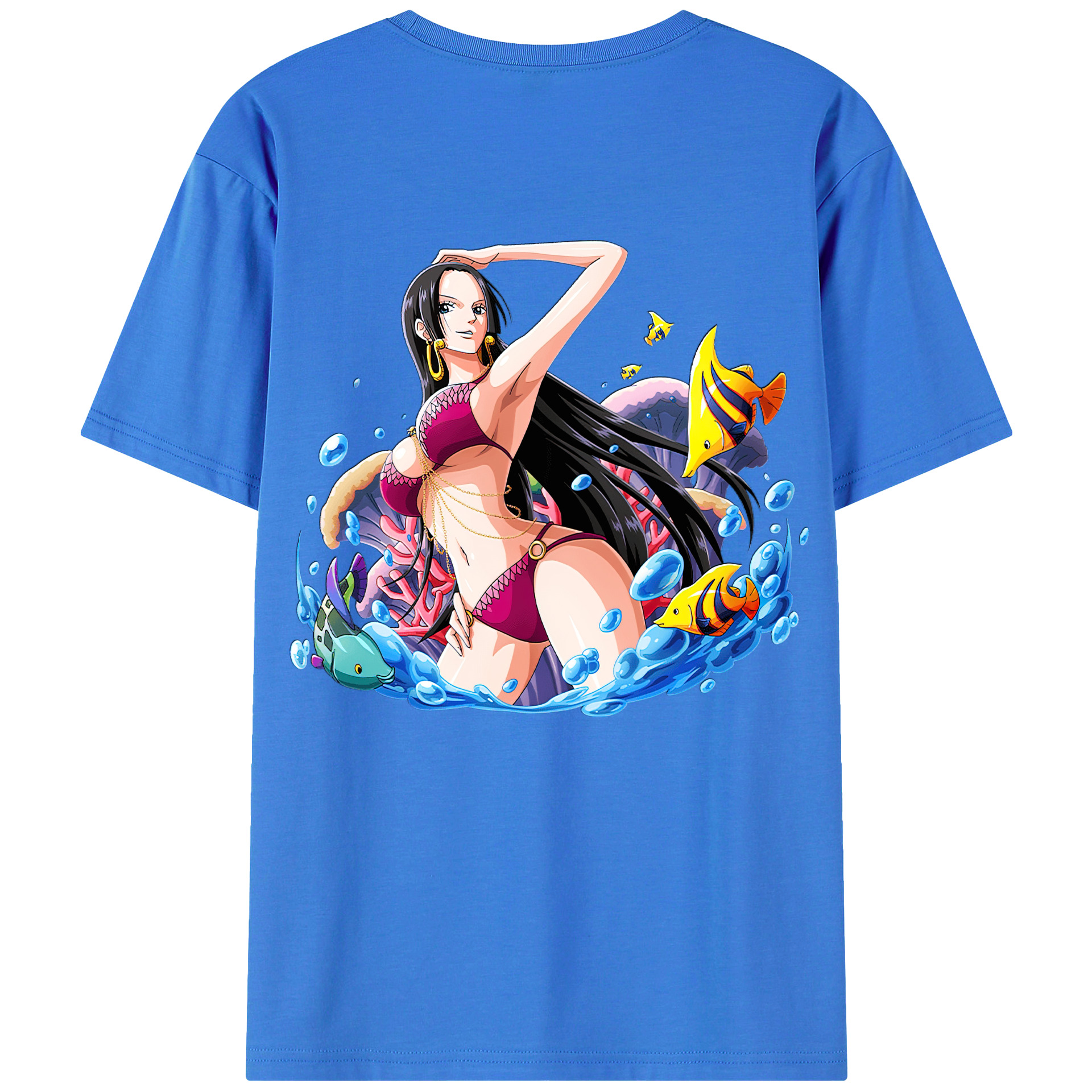 ワンピース ボア・ハンコック ONE PIECE Boa·Hancock 綿100％ メンズ半袖Tシャツ（バックプリント） 通気性