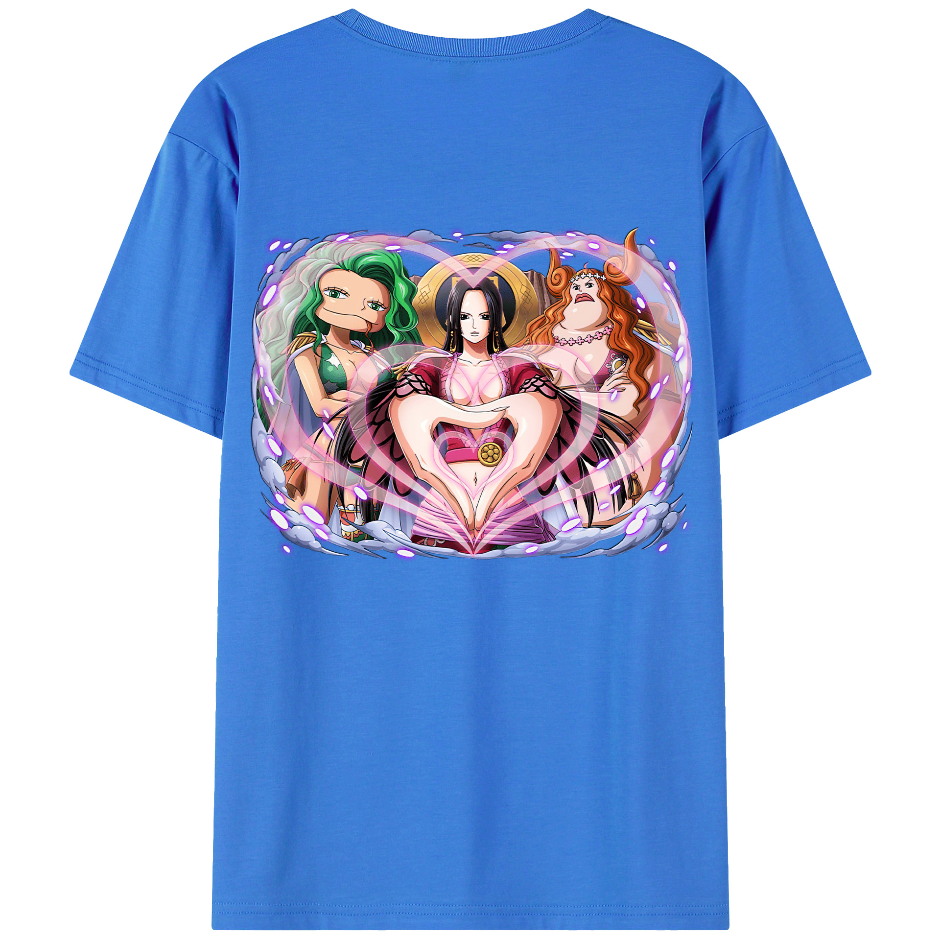 ワンピース ボア・ハンコック ONE PIECE Boa·Hancock 綿100％ メンズ半袖Tシャツ（バックプリント） 通気性