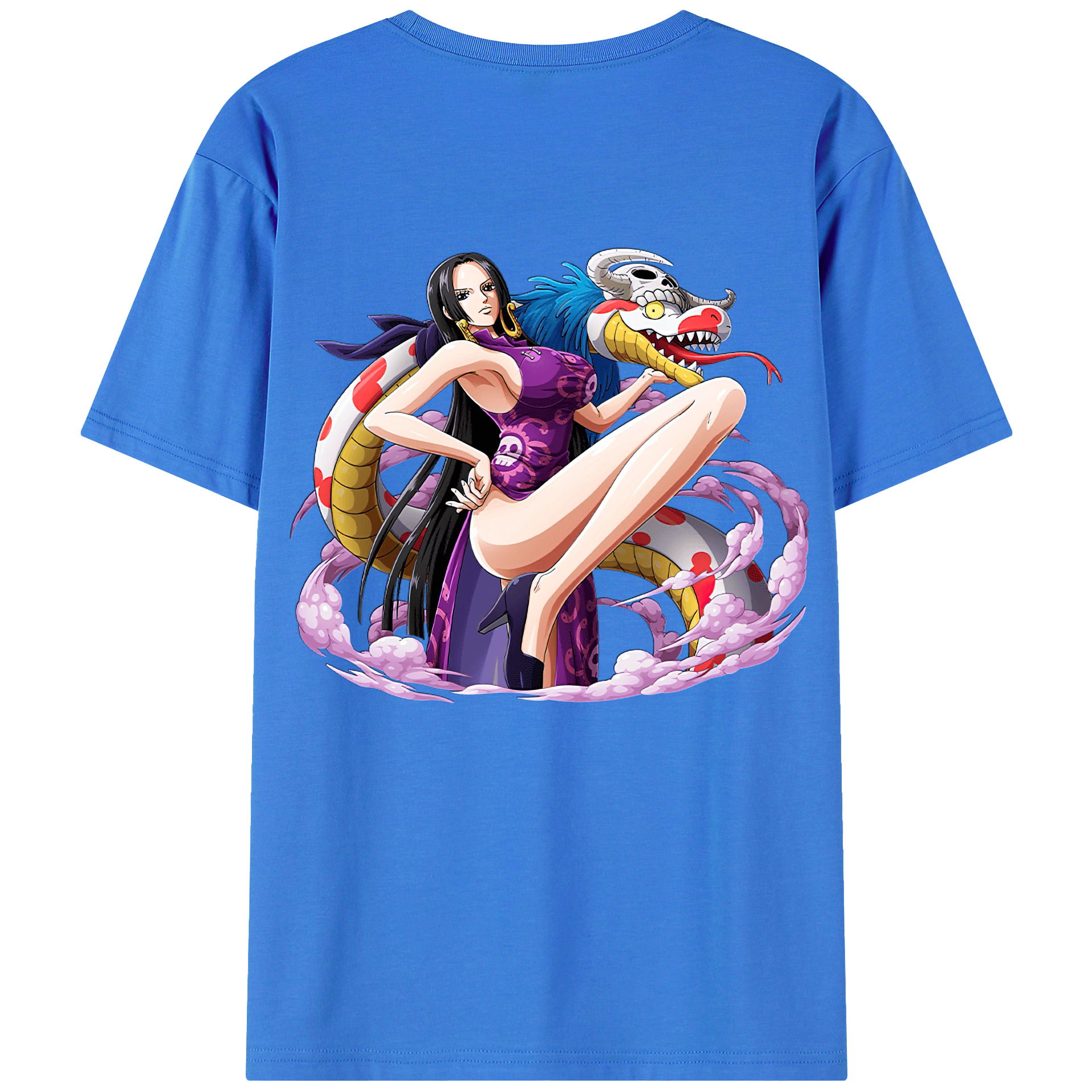 ワンピース ボア・ハンコック ONE PIECE Boa·Hancock 綿100％ メンズ半袖Tシャツ（バックプリント） 通気性