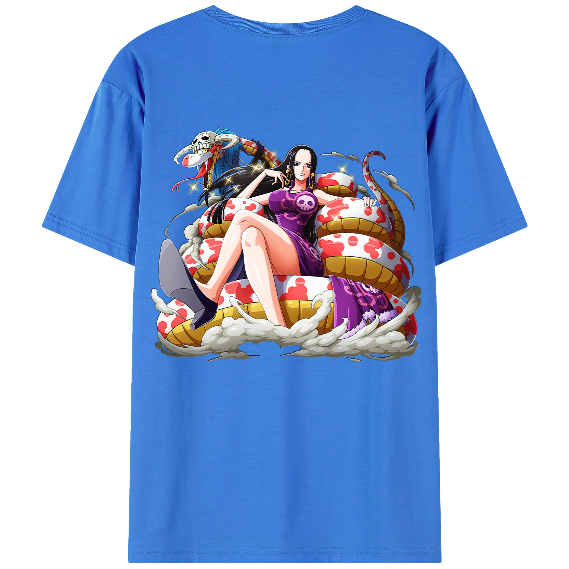 ワンピース ボア・ハンコック ONE PIECE Boa·Hancock 綿100％ メンズ半袖Tシャツ（バックプリント） 通気性