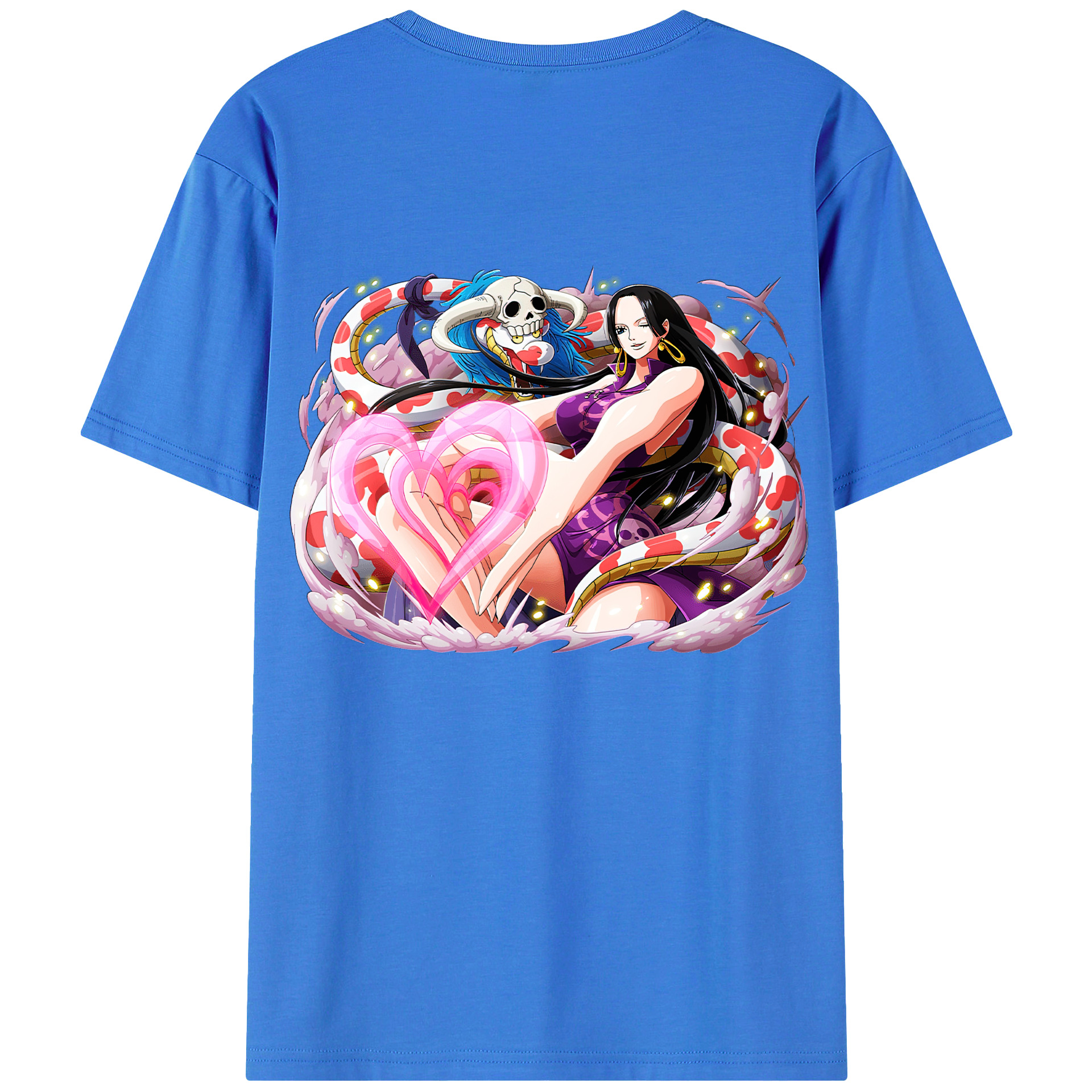 ワンピース ボア・ハンコック ONE PIECE Boa·Hancock 綿100％ メンズ半袖Tシャツ（バックプリント） 通気性