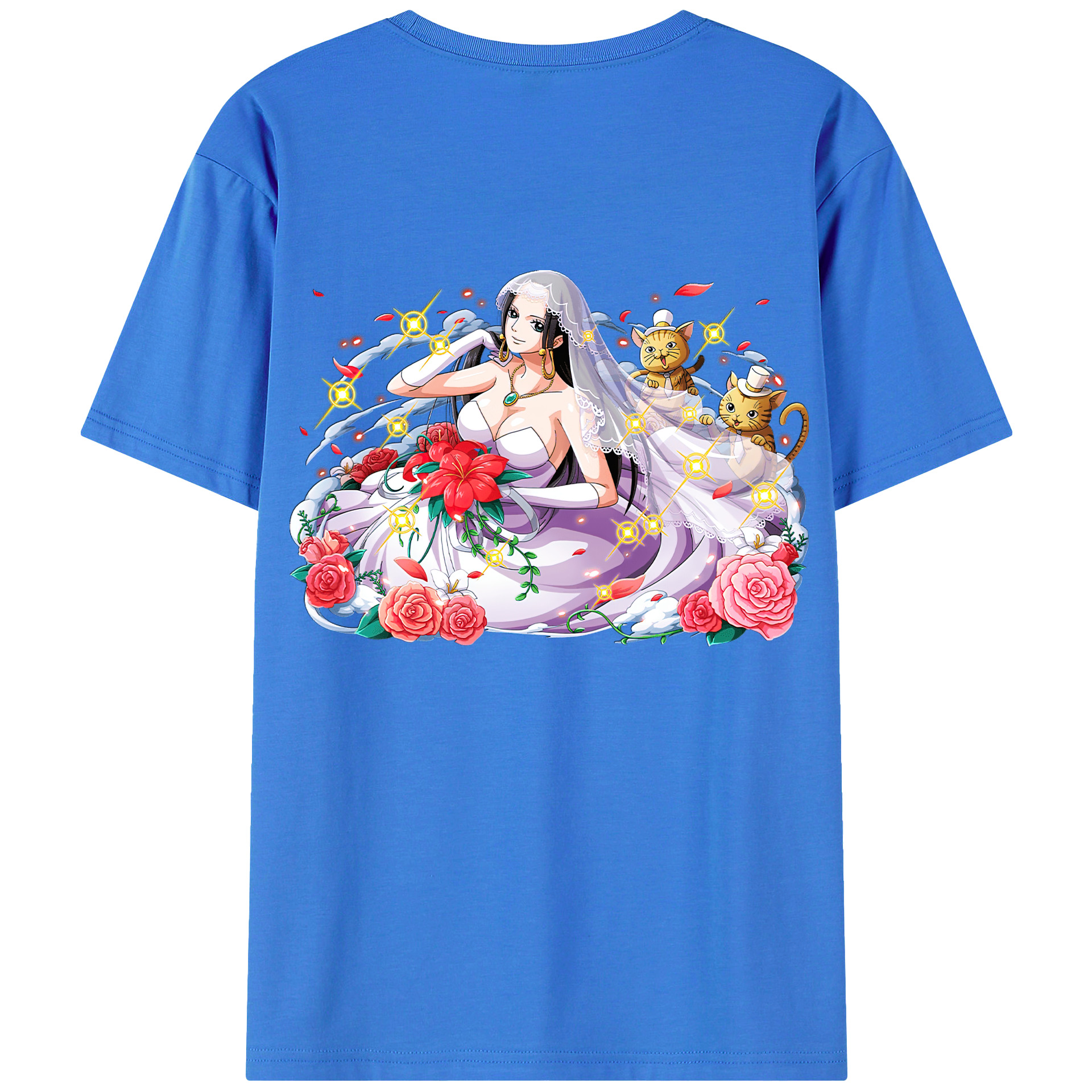 ワンピース ボア・ハンコック ONE PIECE Boa·Hancock 綿100％ メンズ半袖Tシャツ（バックプリント） 通気性