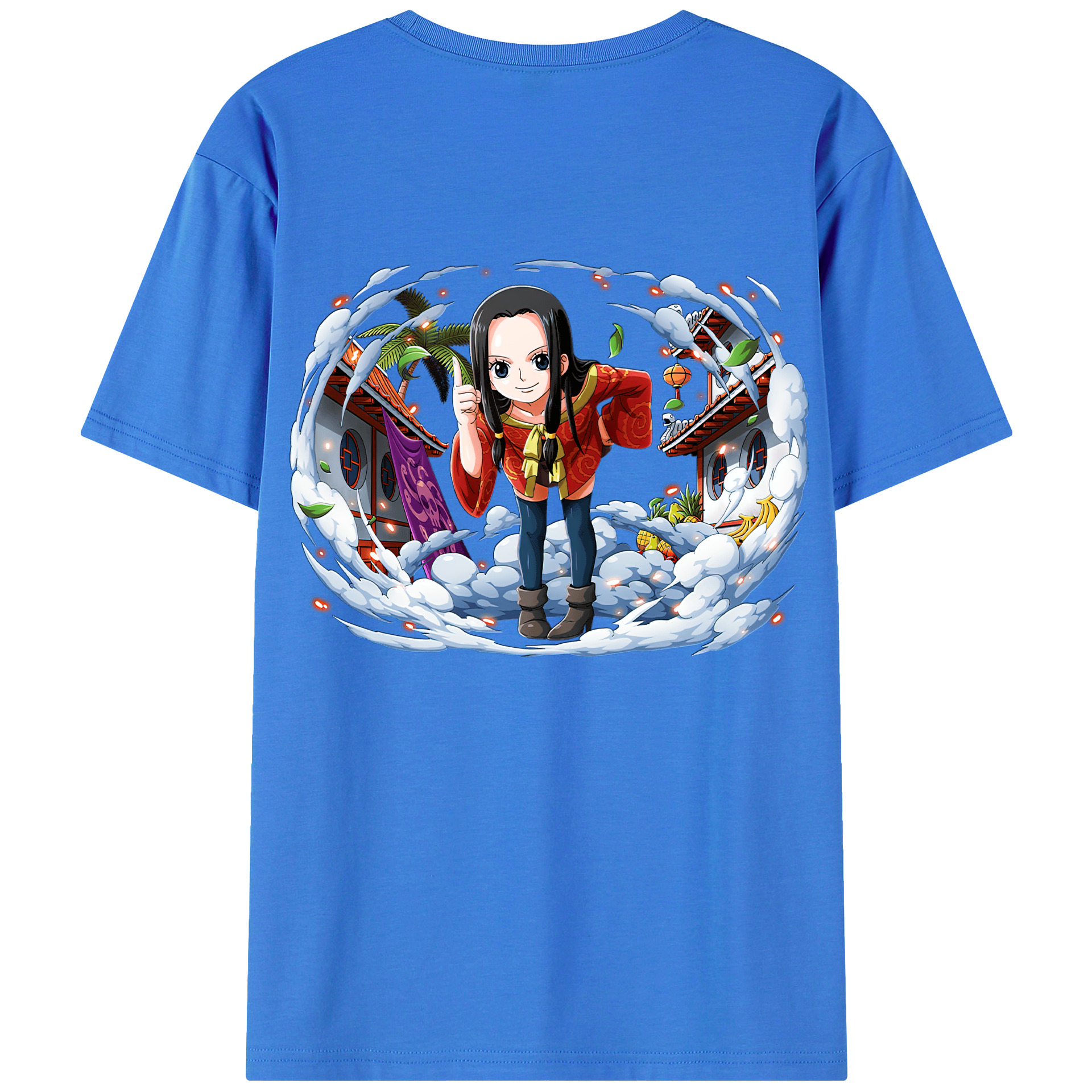 ワンピース ボア・ハンコック ONE PIECE Boa·Hancock 綿100％ メンズ半袖Tシャツ（バックプリント） 通気性