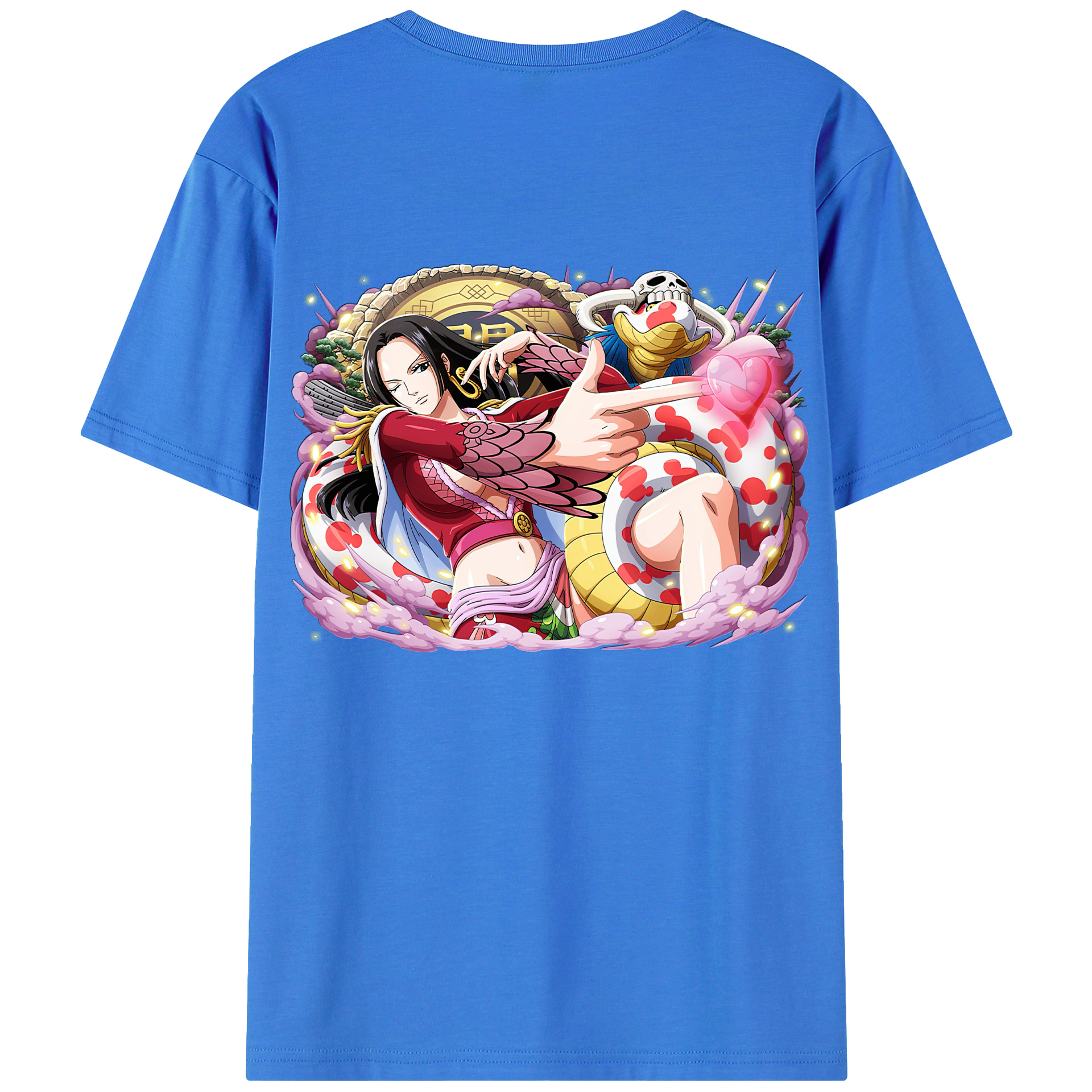 ワンピース ボア・ハンコック ONE PIECE Boa·Hancock 綿100％ メンズ半袖Tシャツ（バックプリント） 通気性