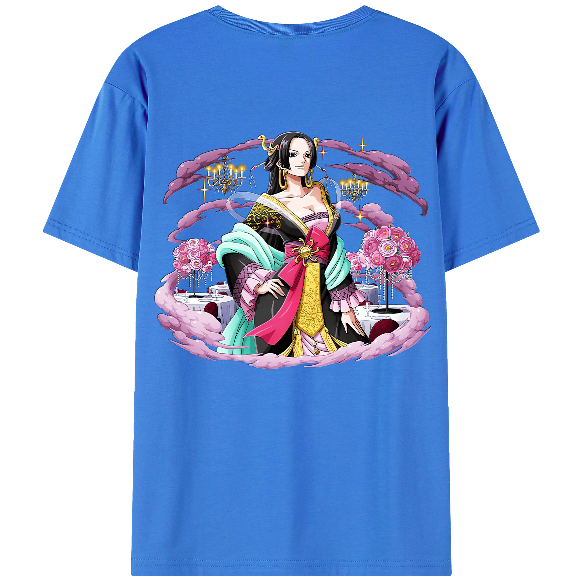 ワンピース ボア・ハンコック ONE PIECE Boa·Hancock 綿100％ メンズ半袖Tシャツ（バックプリント） 通気性