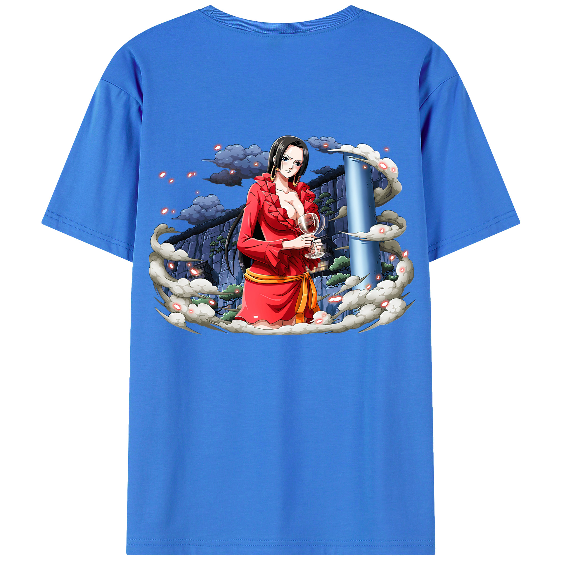ワンピース ボア・ハンコック ONE PIECE Boa·Hancock 綿100％ メンズ半袖Tシャツ（バックプリント） 通気性