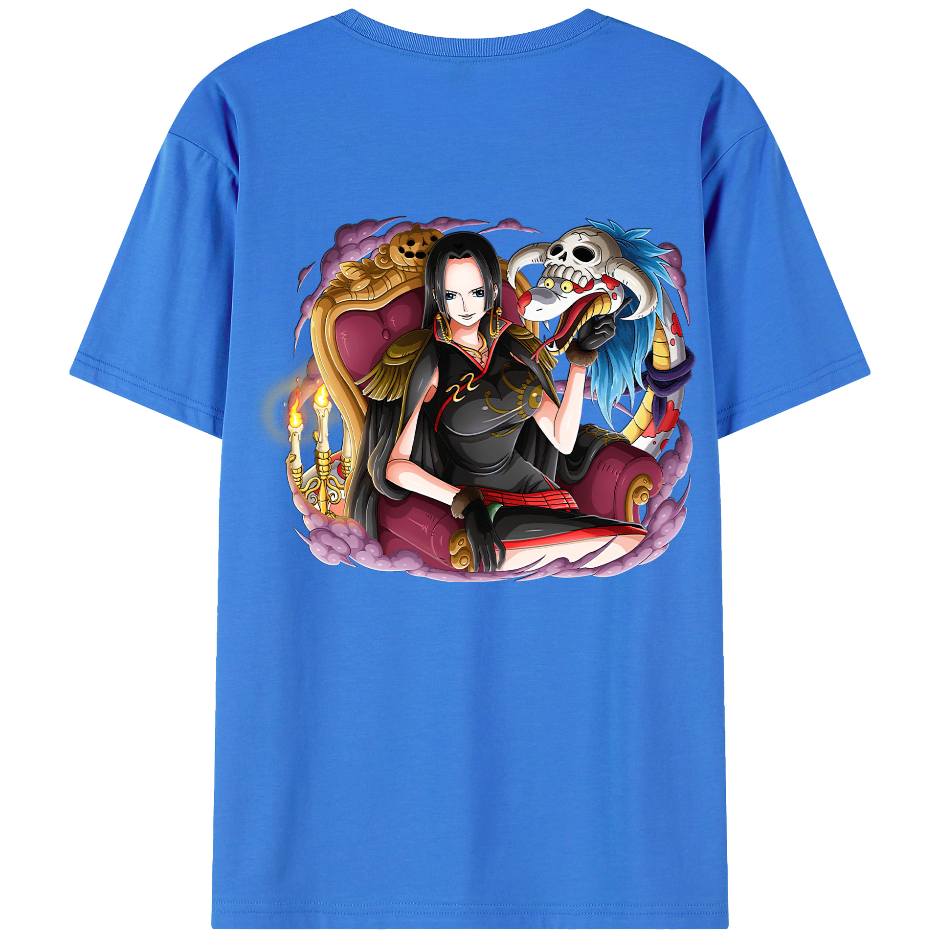 ワンピース ボア・ハンコック ONE PIECE Boa·Hancock 綿100％ メンズ半袖Tシャツ（バックプリント） 通気性