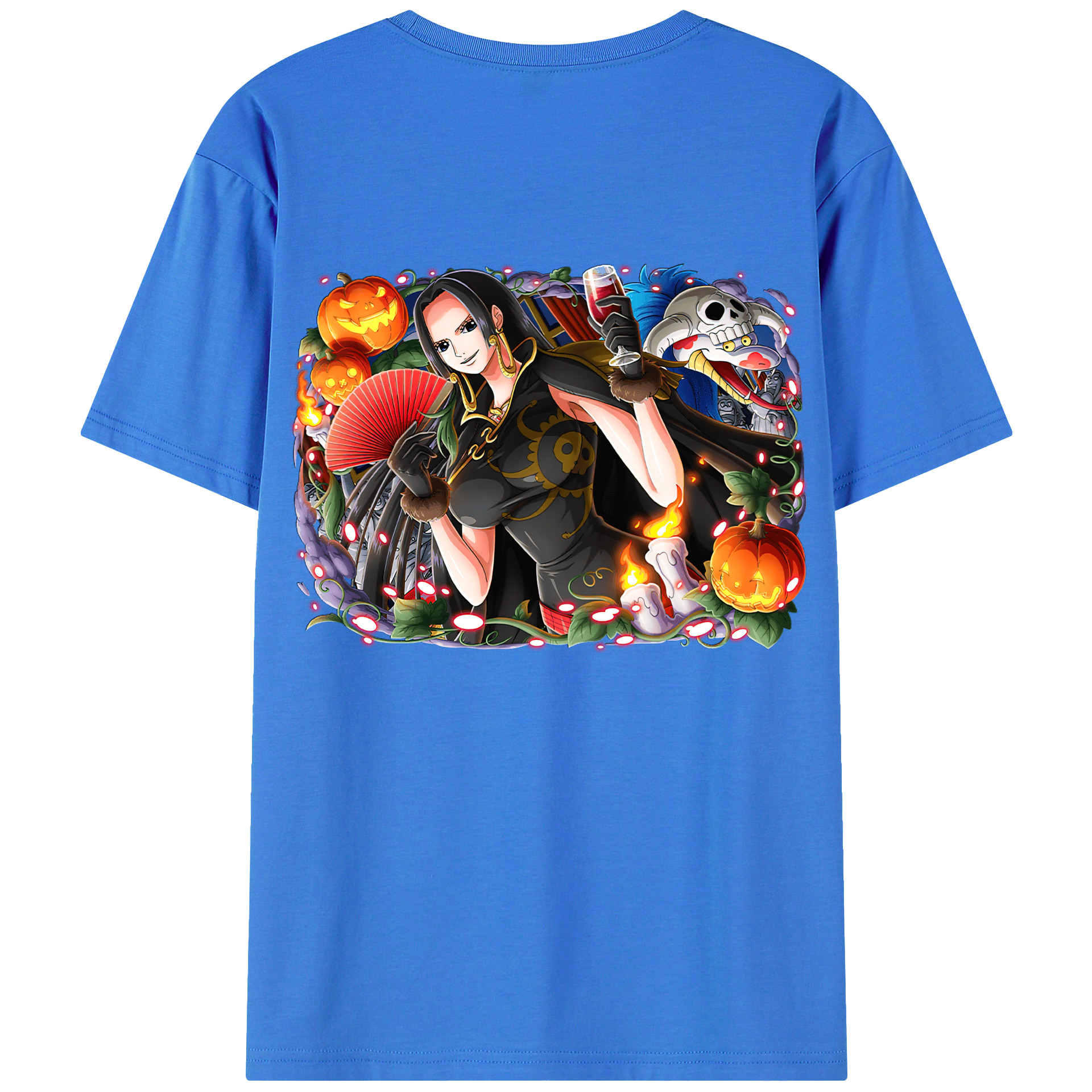 ワンピース ボア・ハンコック ONE PIECE Boa·Hancock 綿100％ メンズ半袖Tシャツ（バックプリント） 通気性