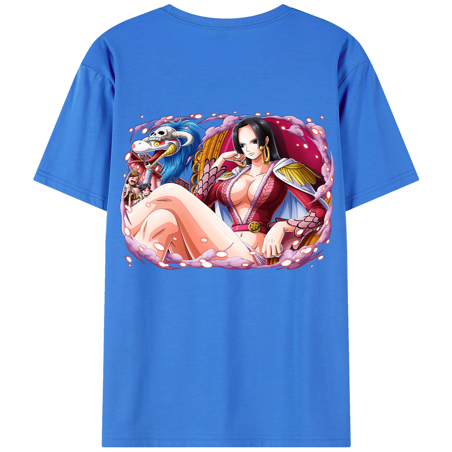 ワンピース ボア・ハンコック ONE PIECE Boa·Hancock 綿100％ メンズ半袖Tシャツ（バックプリント） 通気性