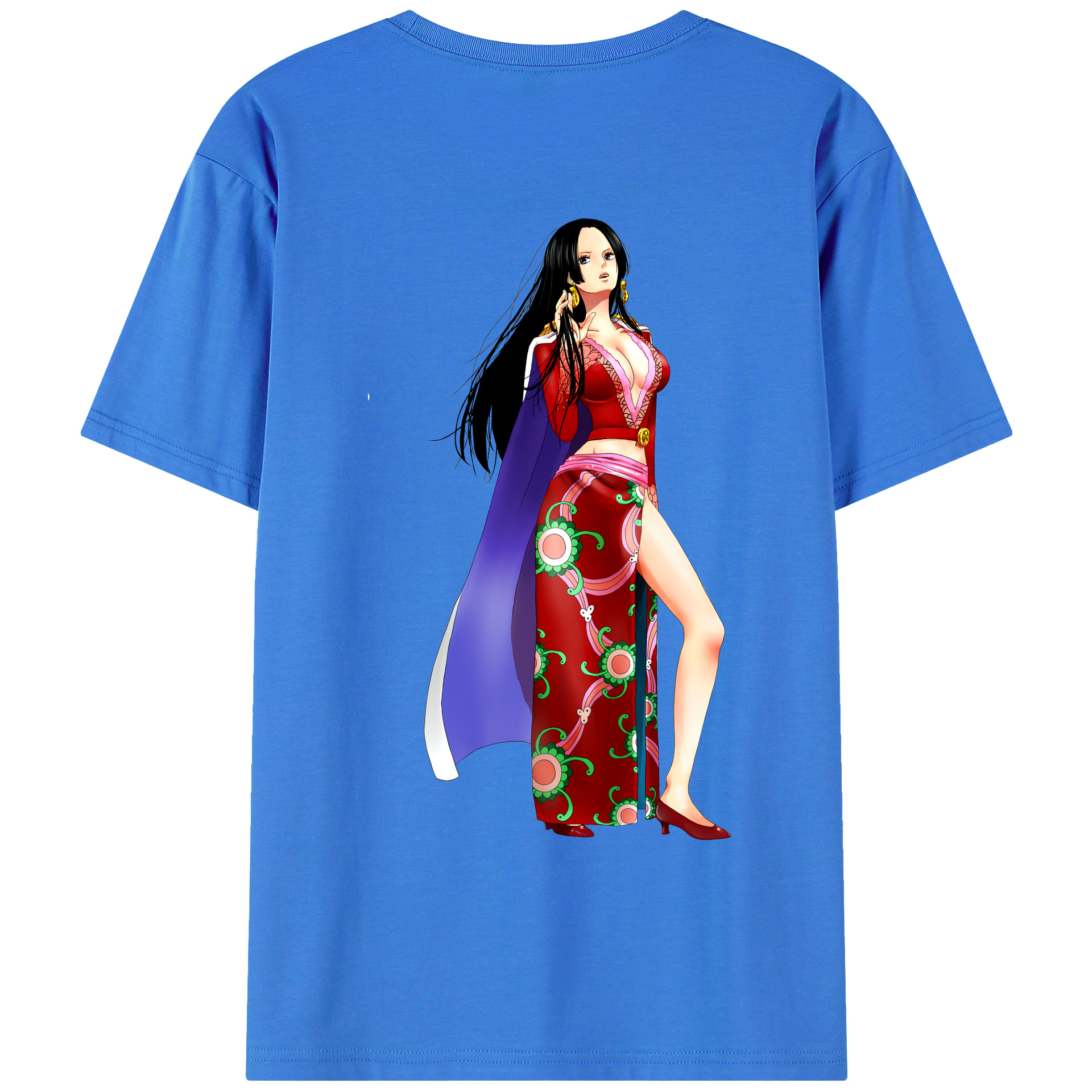 ワンピース ボア・ハンコック ONE PIECE Boa·Hancock 綿100％ メンズ半袖Tシャツ（バックプリント） 通気性