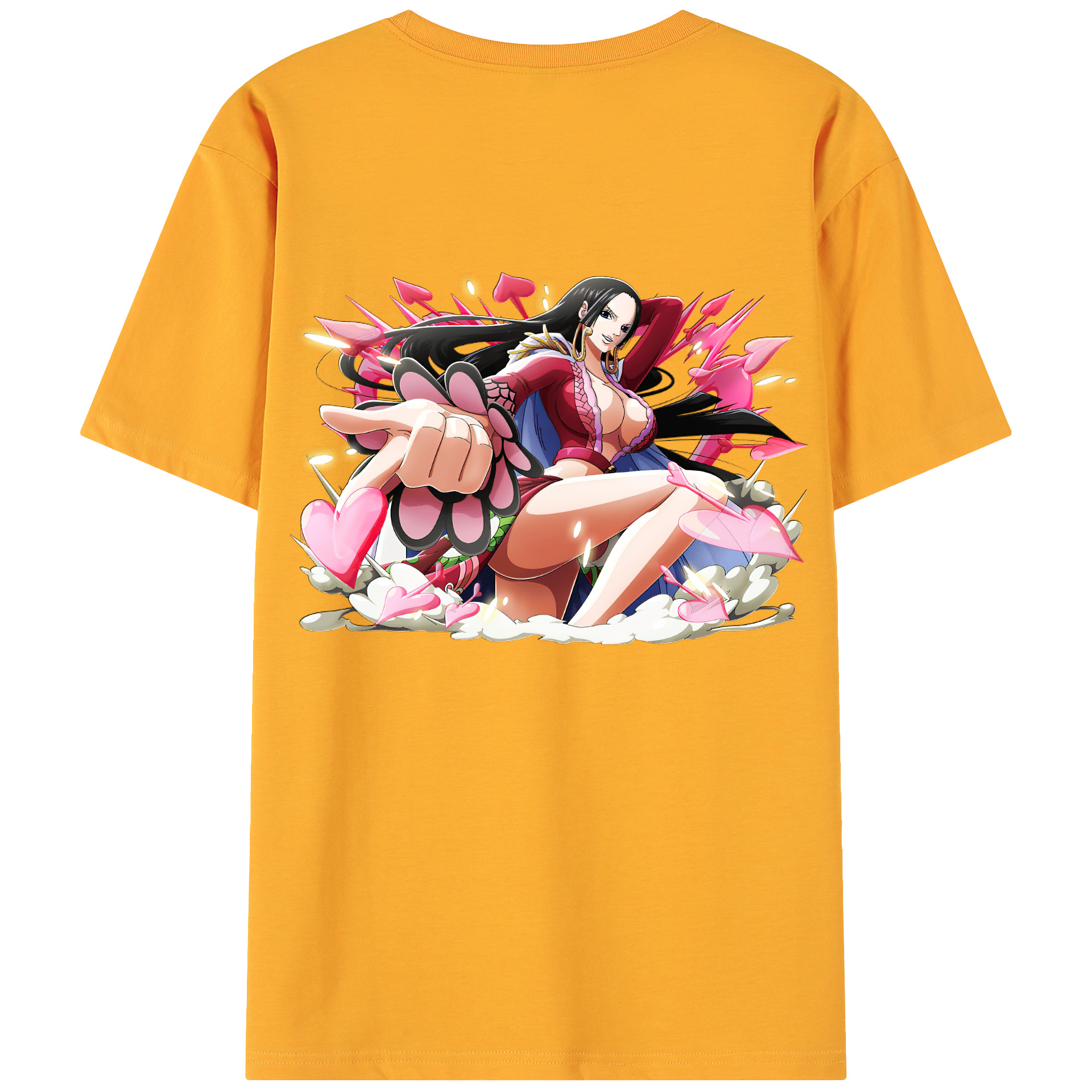 ワンピース ボア・ハンコック ONE PIECE Boa·Hancock 綿100％ メンズ半袖Tシャツ（バックプリント） 通気性