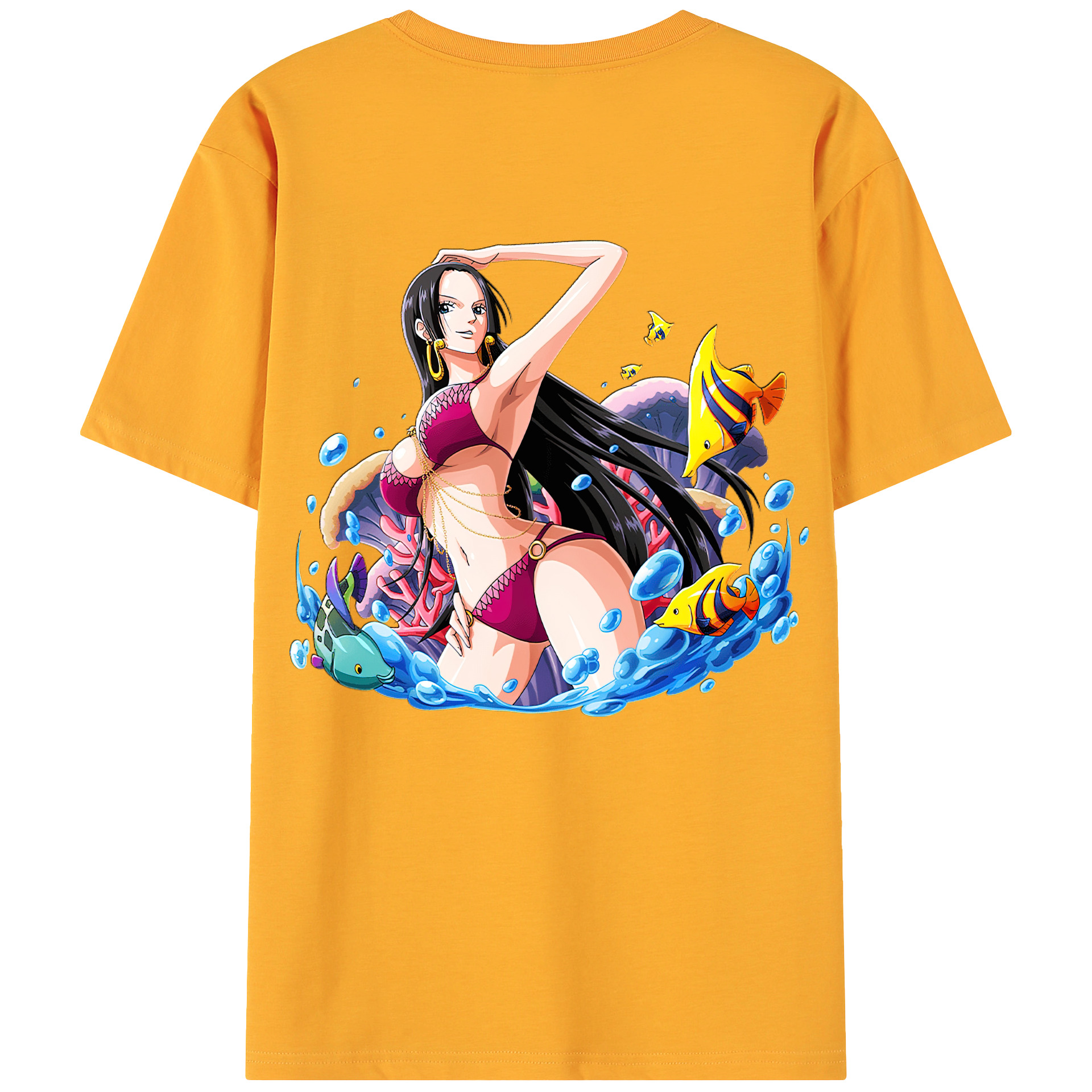 ワンピース ボア・ハンコック ONE PIECE Boa·Hancock 綿100％ メンズ半袖Tシャツ（バックプリント） 通気性