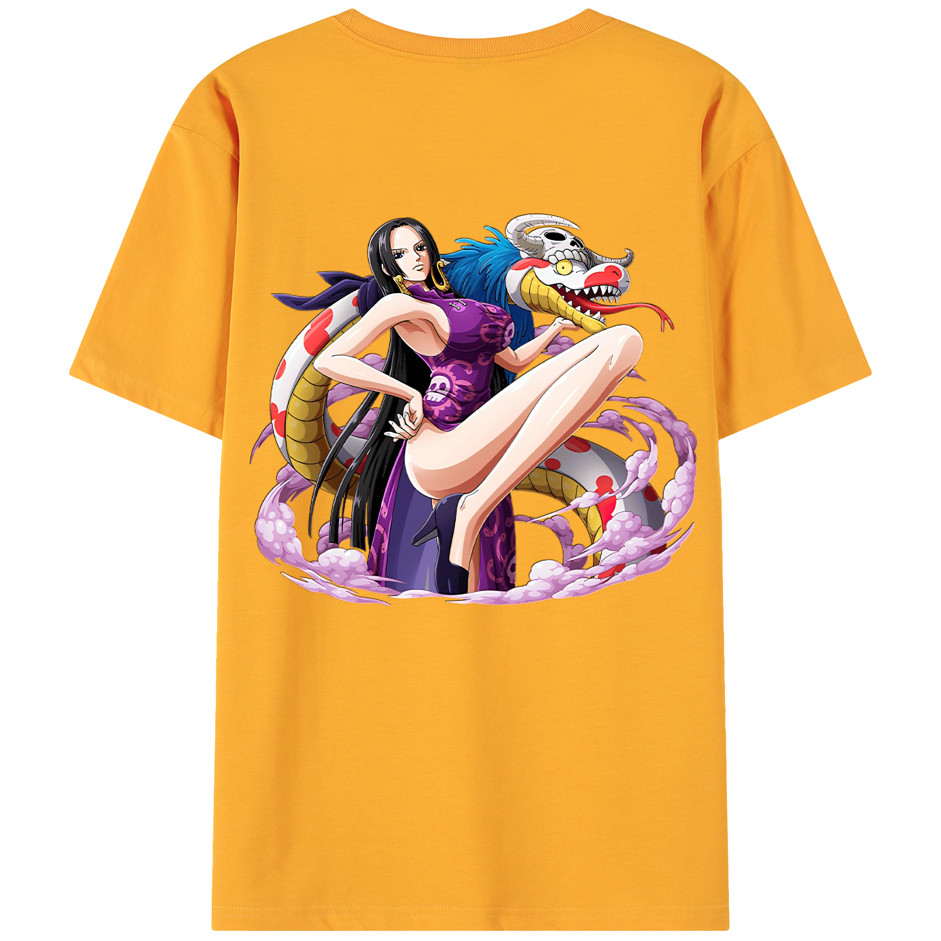 ワンピース ボア・ハンコック ONE PIECE Boa·Hancock 綿100％ メンズ半袖Tシャツ（バックプリント） 通気性