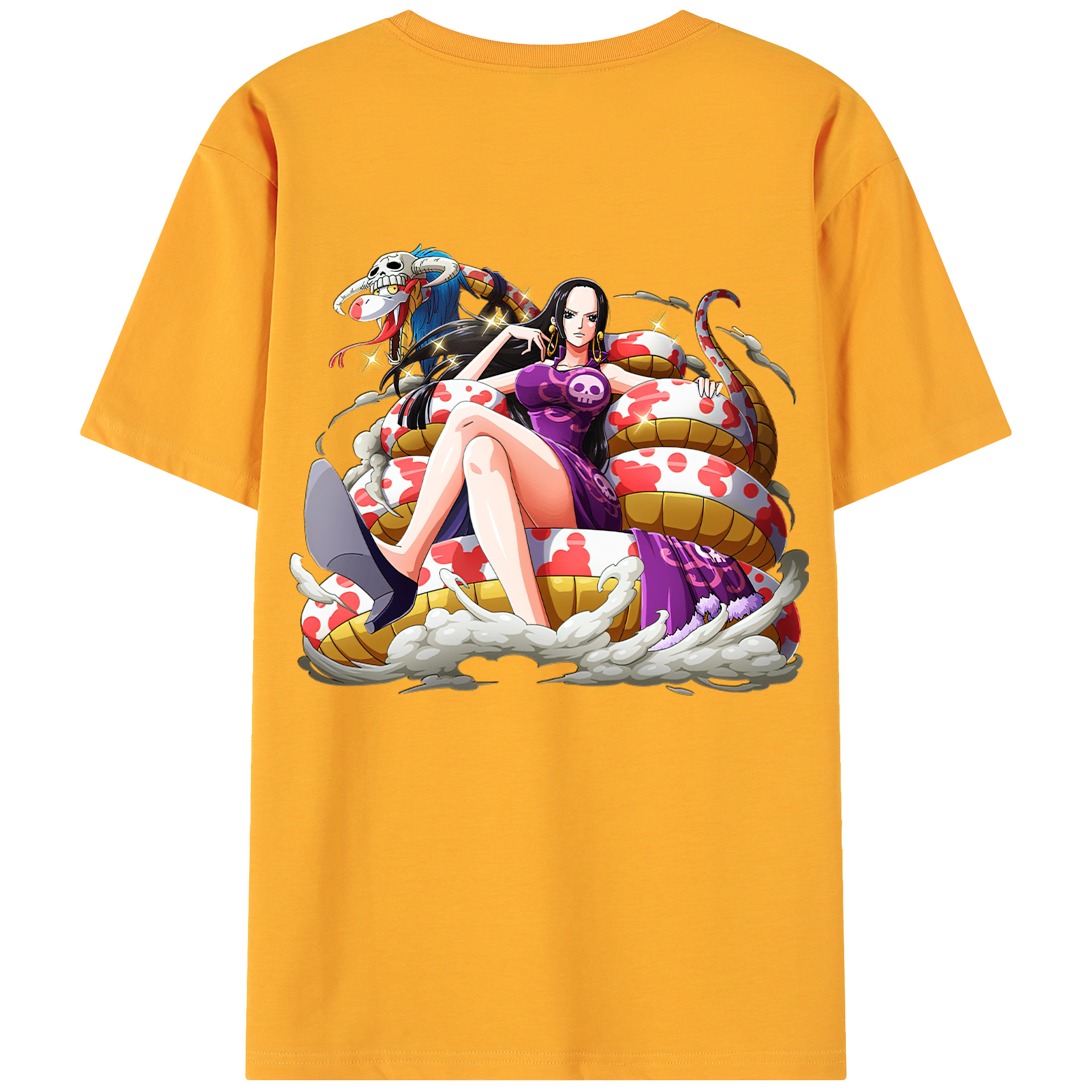 ワンピース ボア・ハンコック ONE PIECE Boa·Hancock 綿100％ メンズ半袖Tシャツ（バックプリント） 通気性