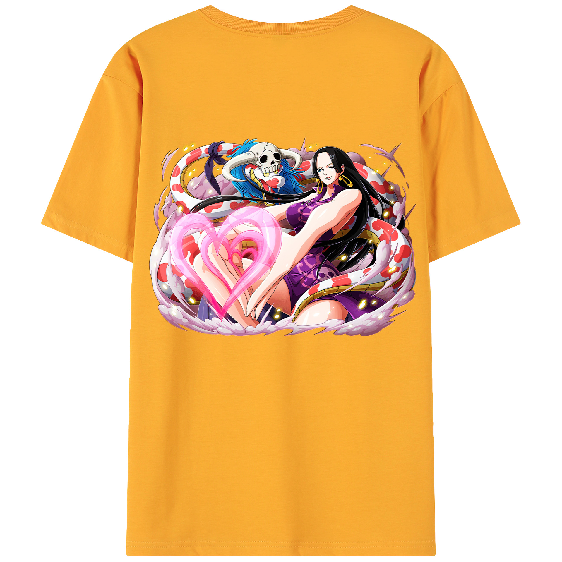 ワンピース ボア・ハンコック ONE PIECE Boa·Hancock 綿100％ メンズ半袖Tシャツ（バックプリント） 通気性