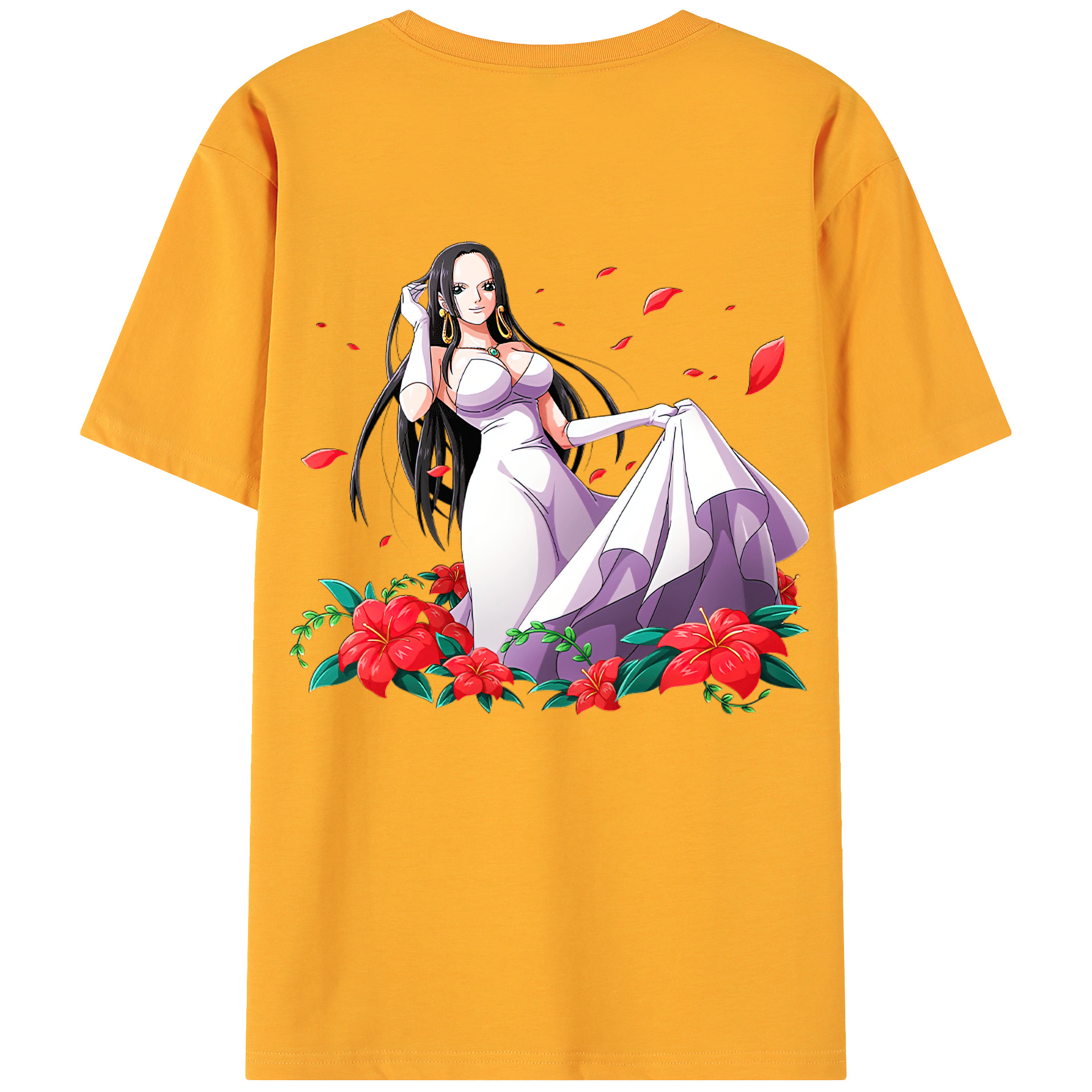 ワンピース ボア・ハンコック ONE PIECE Boa·Hancock 綿100％ メンズ半袖Tシャツ（バックプリント） 通気性