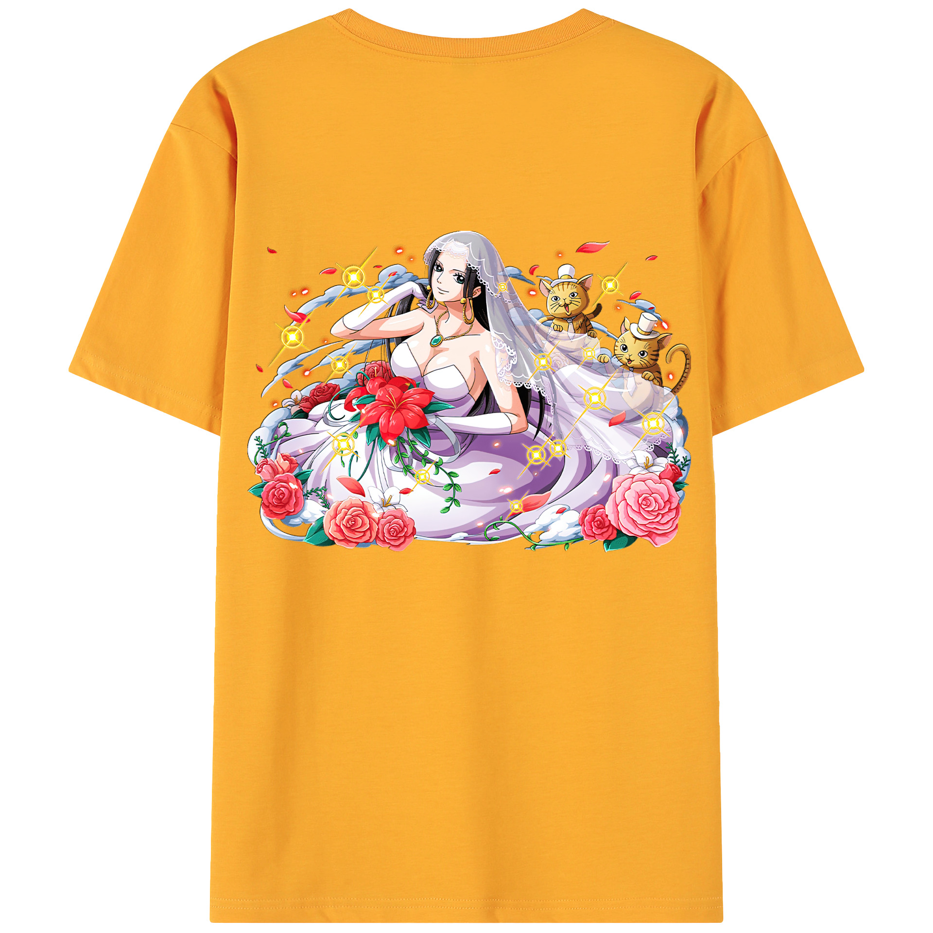 ワンピース ボア・ハンコック ONE PIECE Boa·Hancock 綿100％ メンズ半袖Tシャツ（バックプリント） 通気性