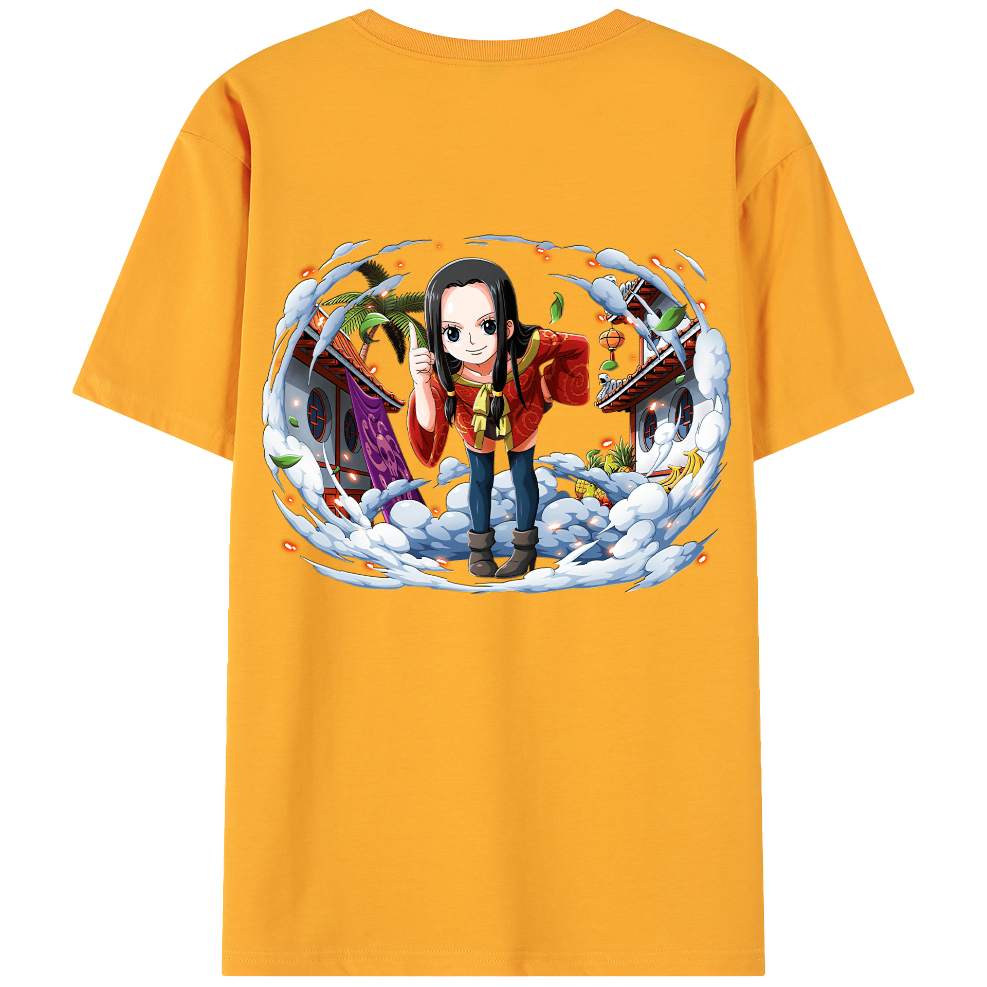 ワンピース ボア・ハンコック ONE PIECE Boa·Hancock 綿100％ メンズ半袖Tシャツ（バックプリント） 通気性