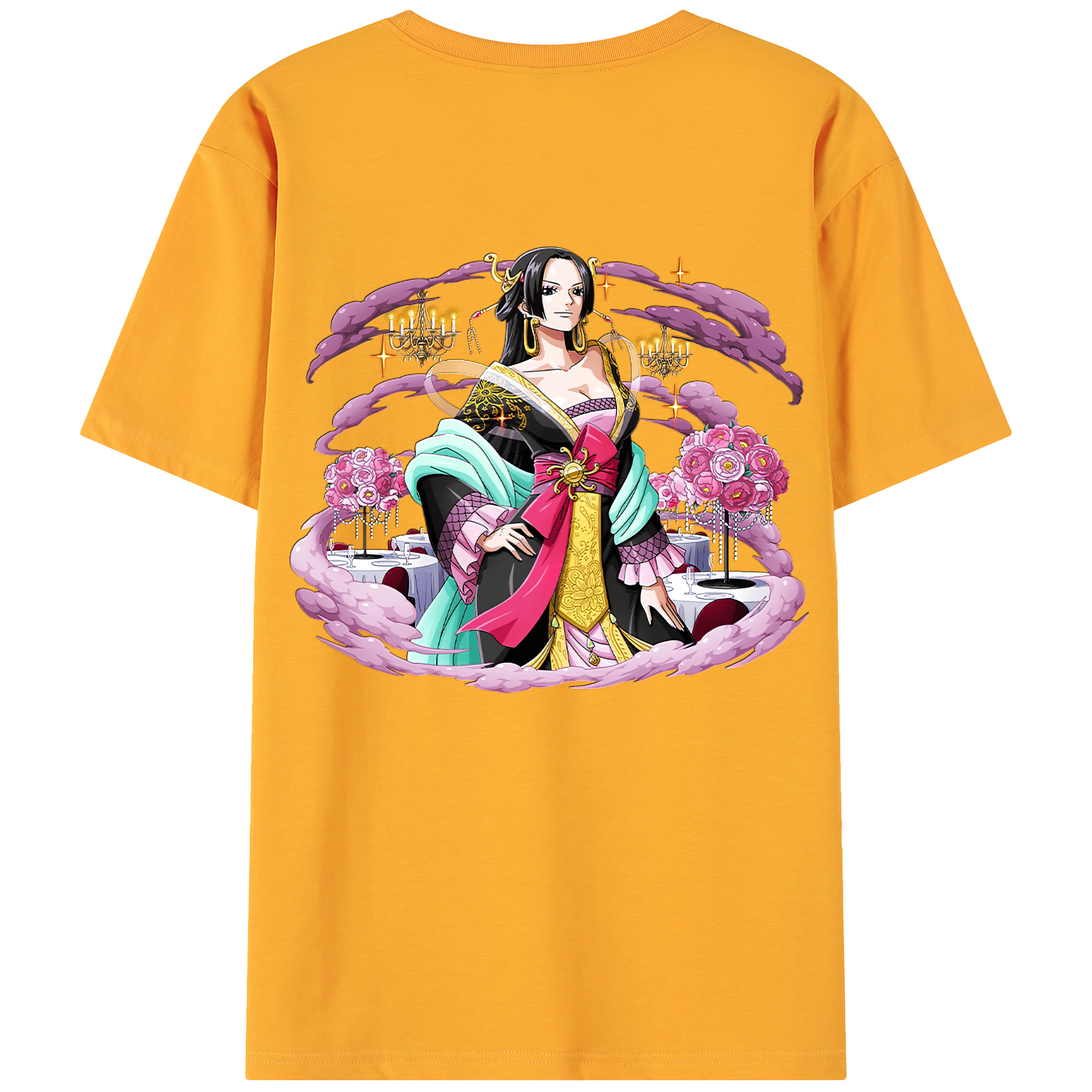 ワンピース ボア・ハンコック ONE PIECE Boa·Hancock 綿100％ メンズ半袖Tシャツ（バックプリント） 通気性