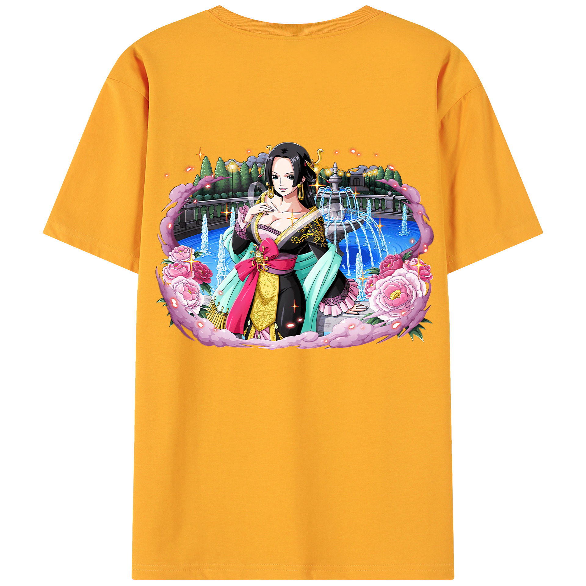 ワンピース ボア・ハンコック ONE PIECE Boa·Hancock 綿100％ メンズ半袖Tシャツ（バックプリント） 通気性