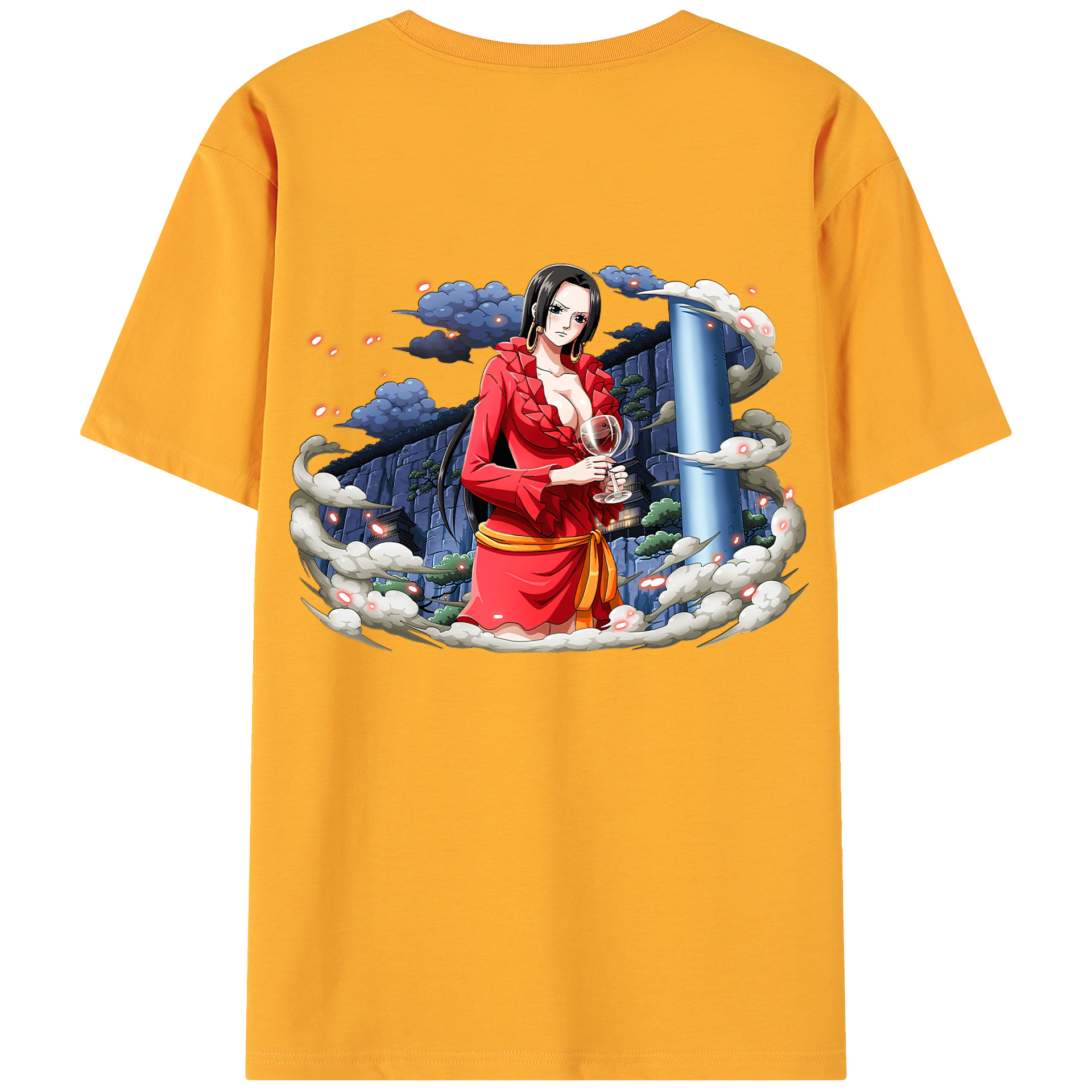 ワンピース ボア・ハンコック ONE PIECE Boa·Hancock 綿100％ メンズ半袖Tシャツ（バックプリント） 通気性