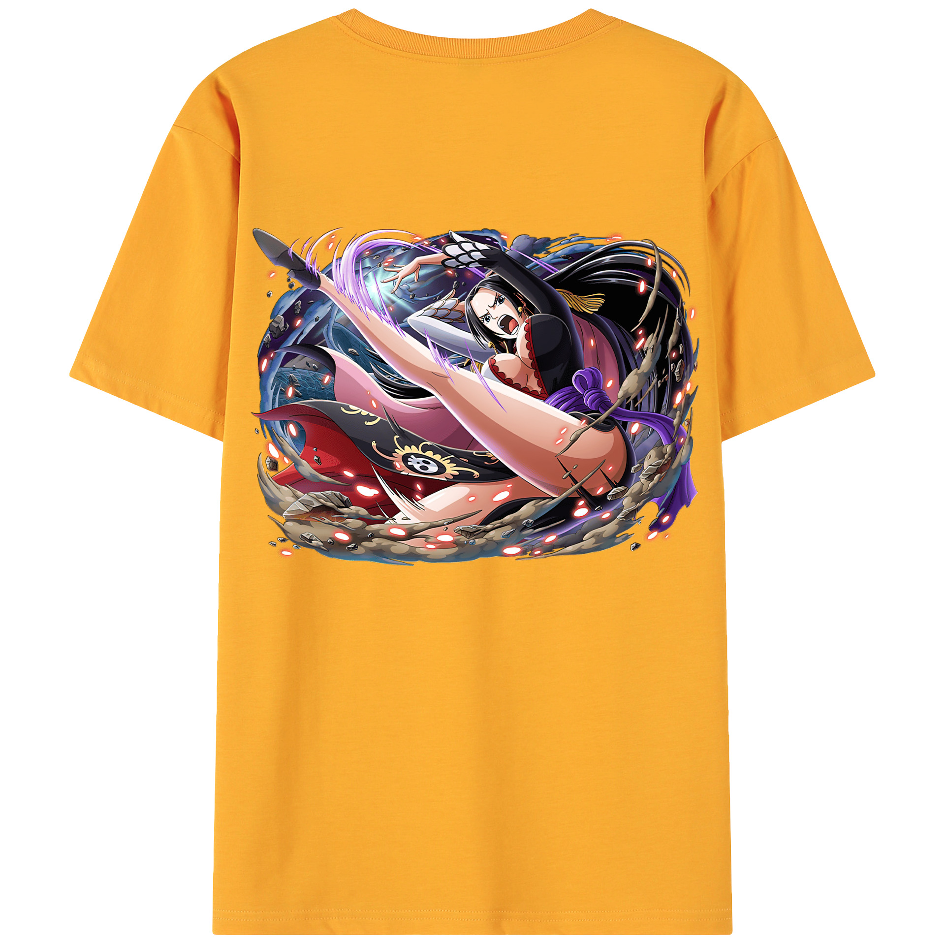 ワンピース ボア・ハンコック ONE PIECE Boa·Hancock 綿100％ メンズ半袖Tシャツ（バックプリント） 通気性