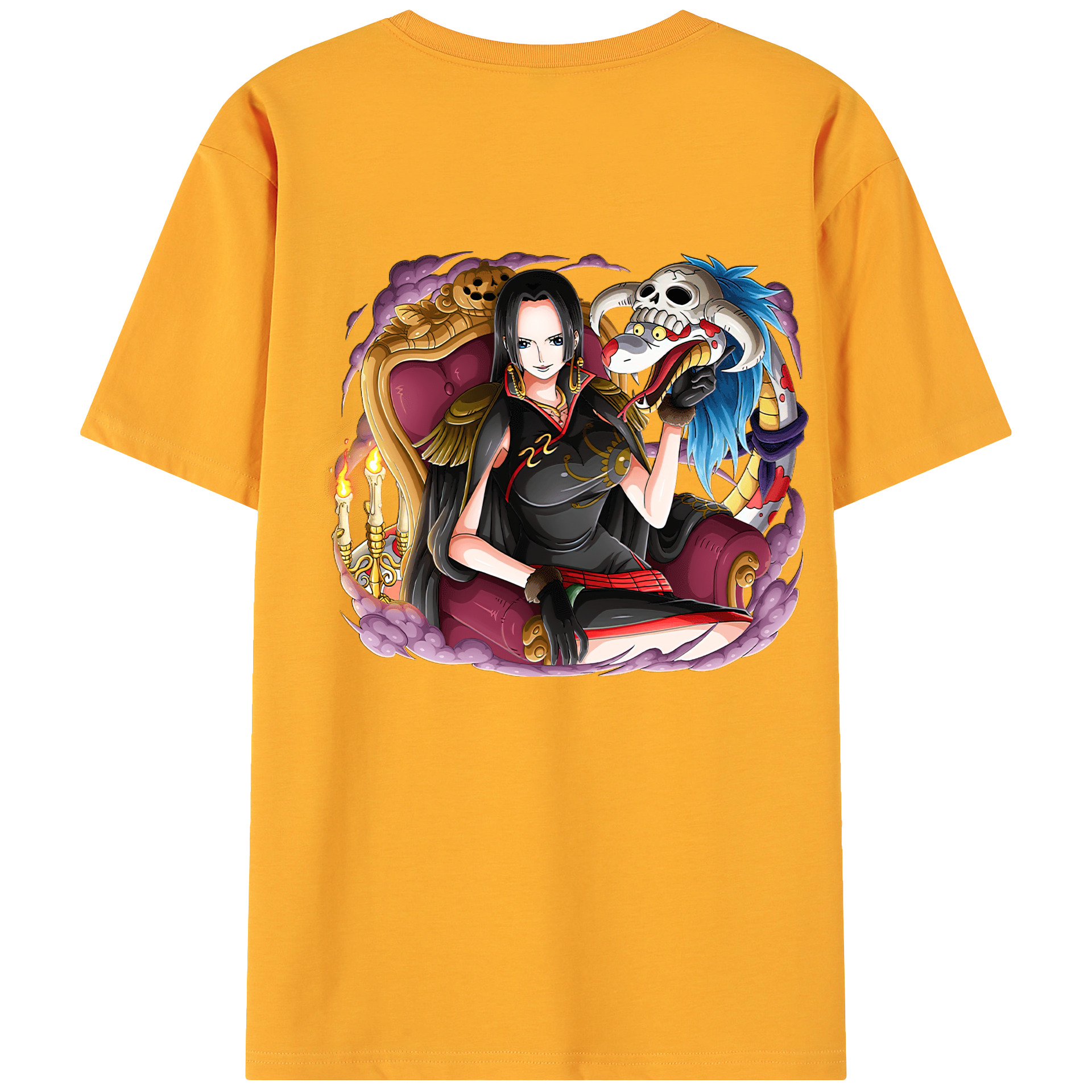 ワンピース ボア・ハンコック ONE PIECE Boa·Hancock 綿100％ メンズ半袖Tシャツ（バックプリント） 通気性